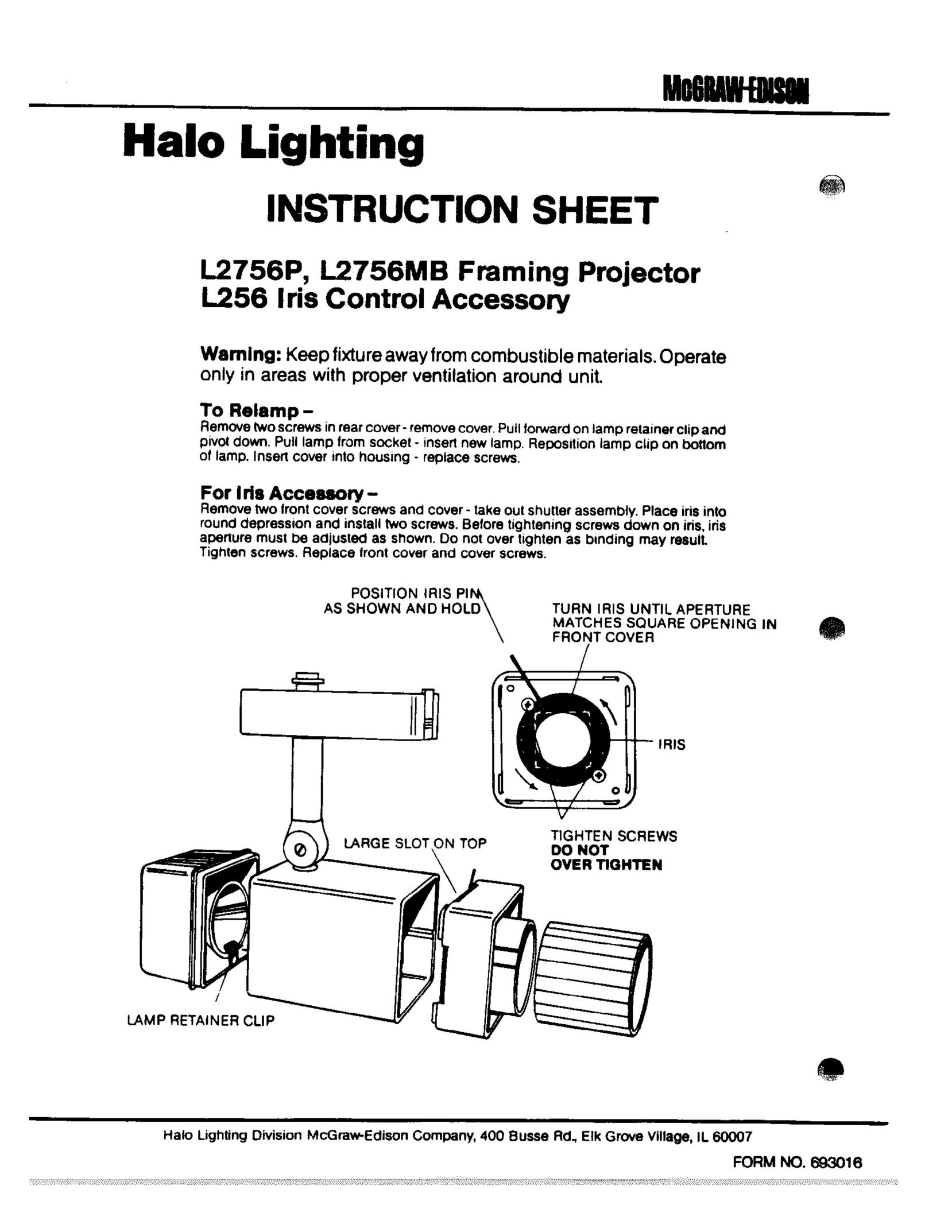 Halo Lighting System L2756MB Projector User Manual