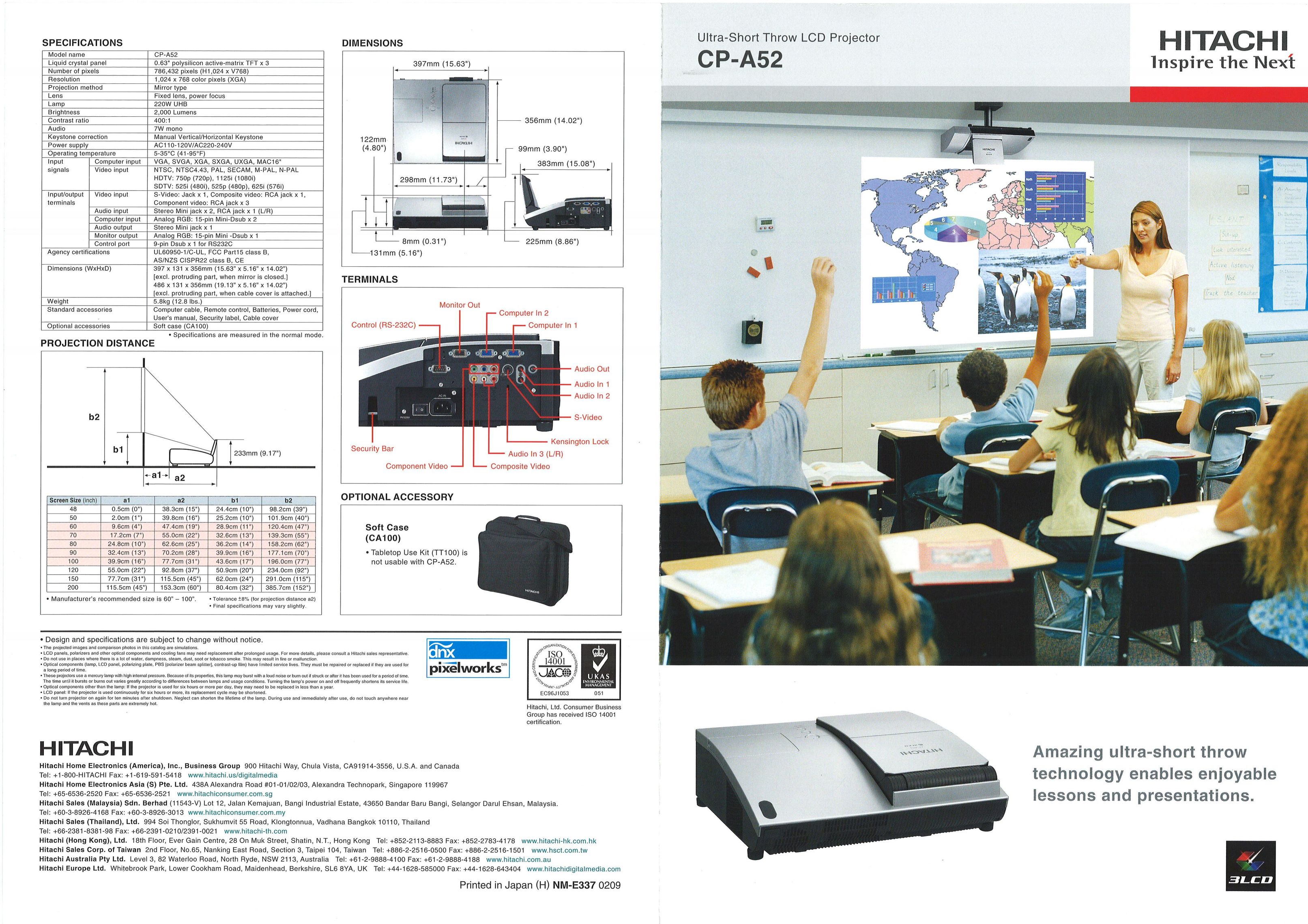 Hitachi CP-A52 Projector User Manual