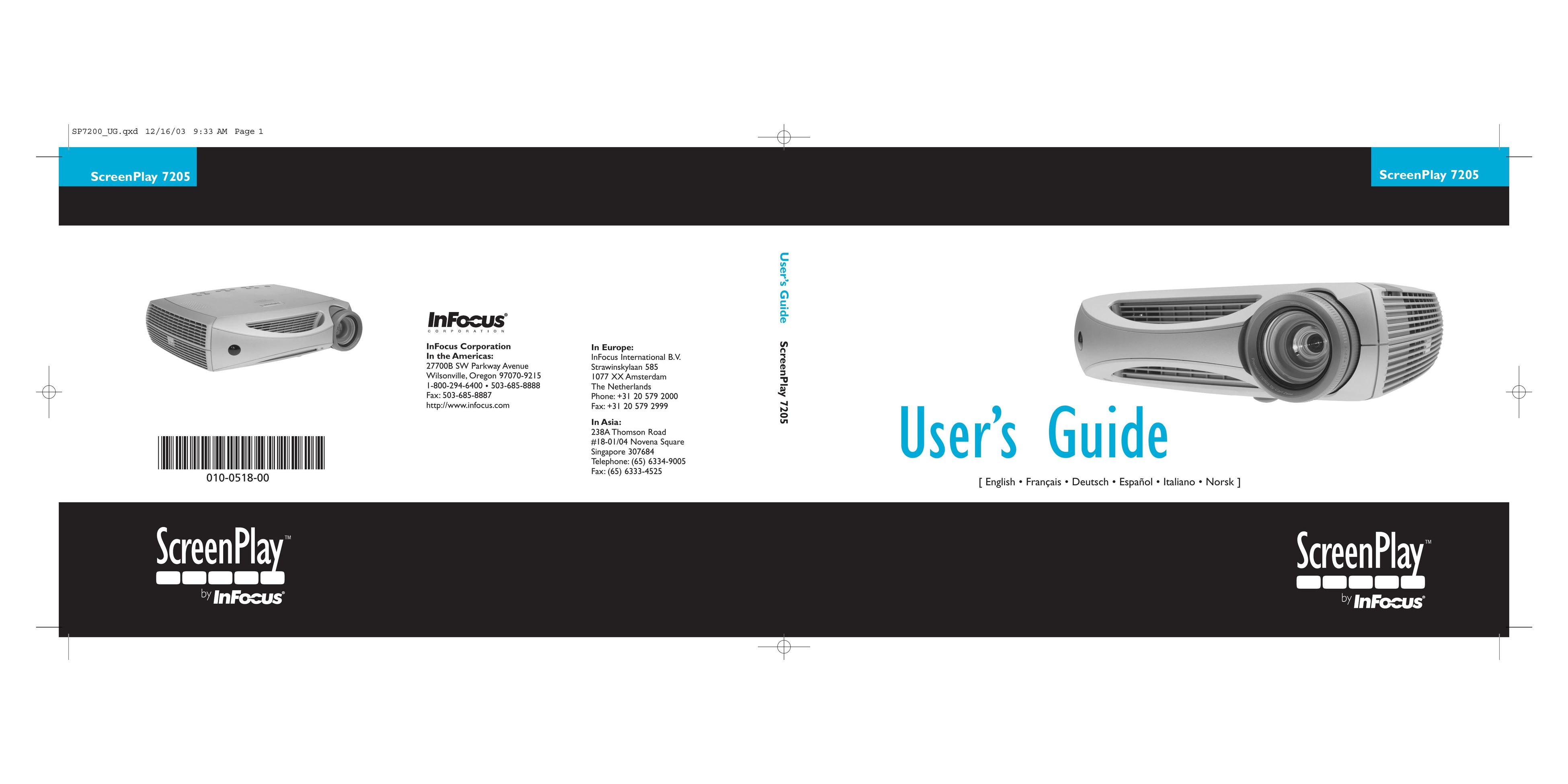 Inter-Tel 7205 Projector User Manual