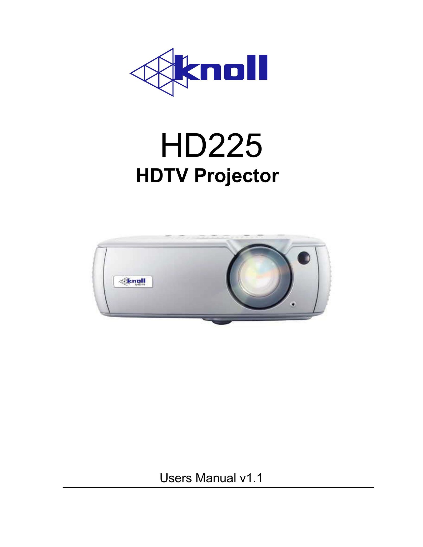 Knoll Systems HD225 Projector User Manual