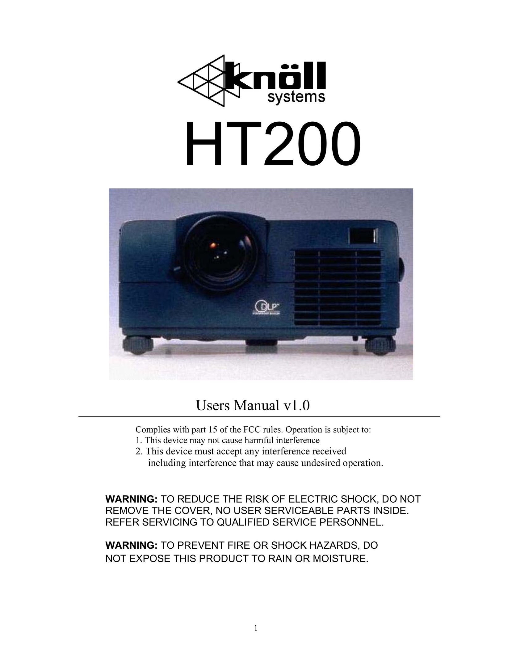 Knoll Systems HT200 Projector User Manual
