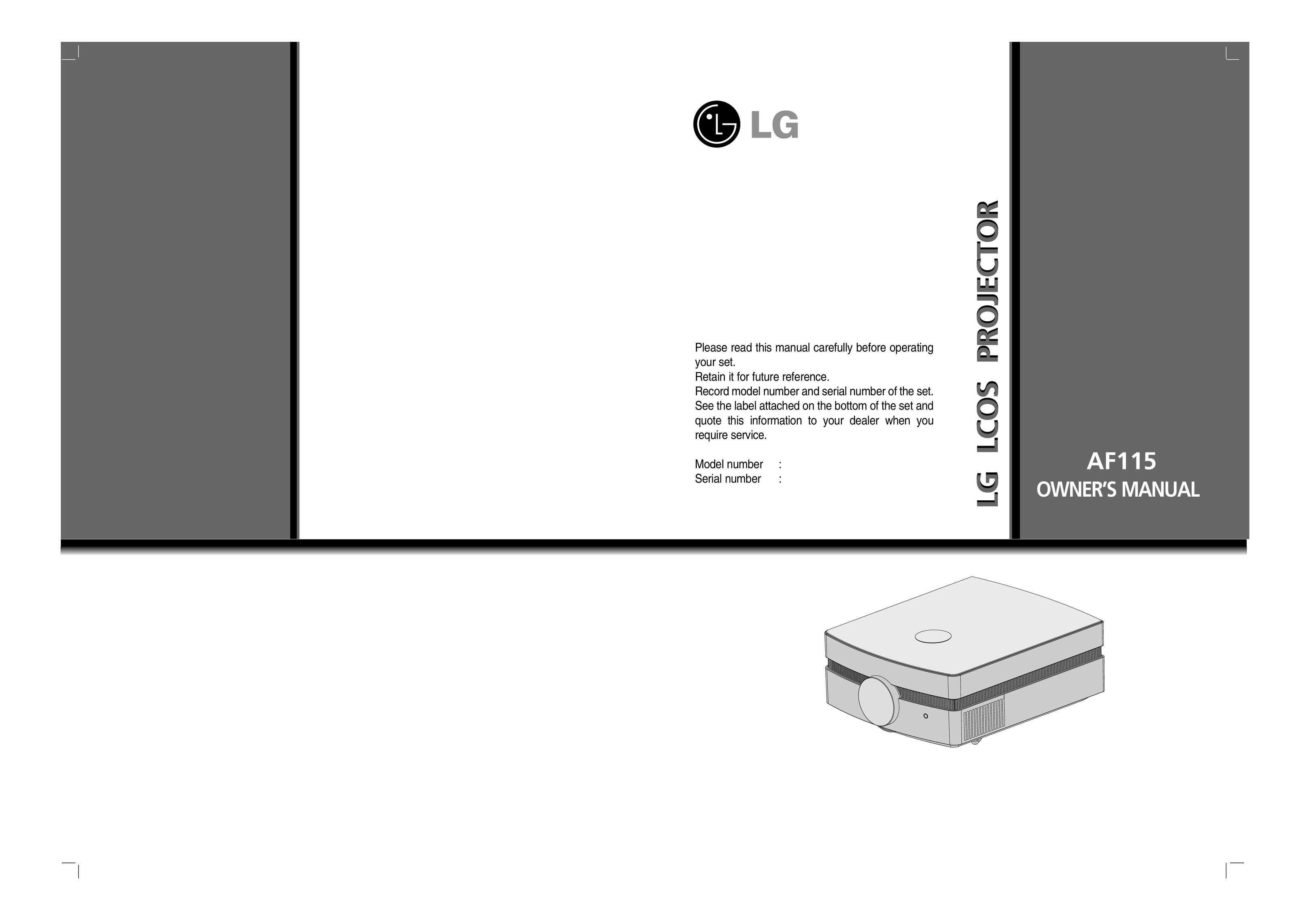 LG Electronics AF115 Projector User Manual