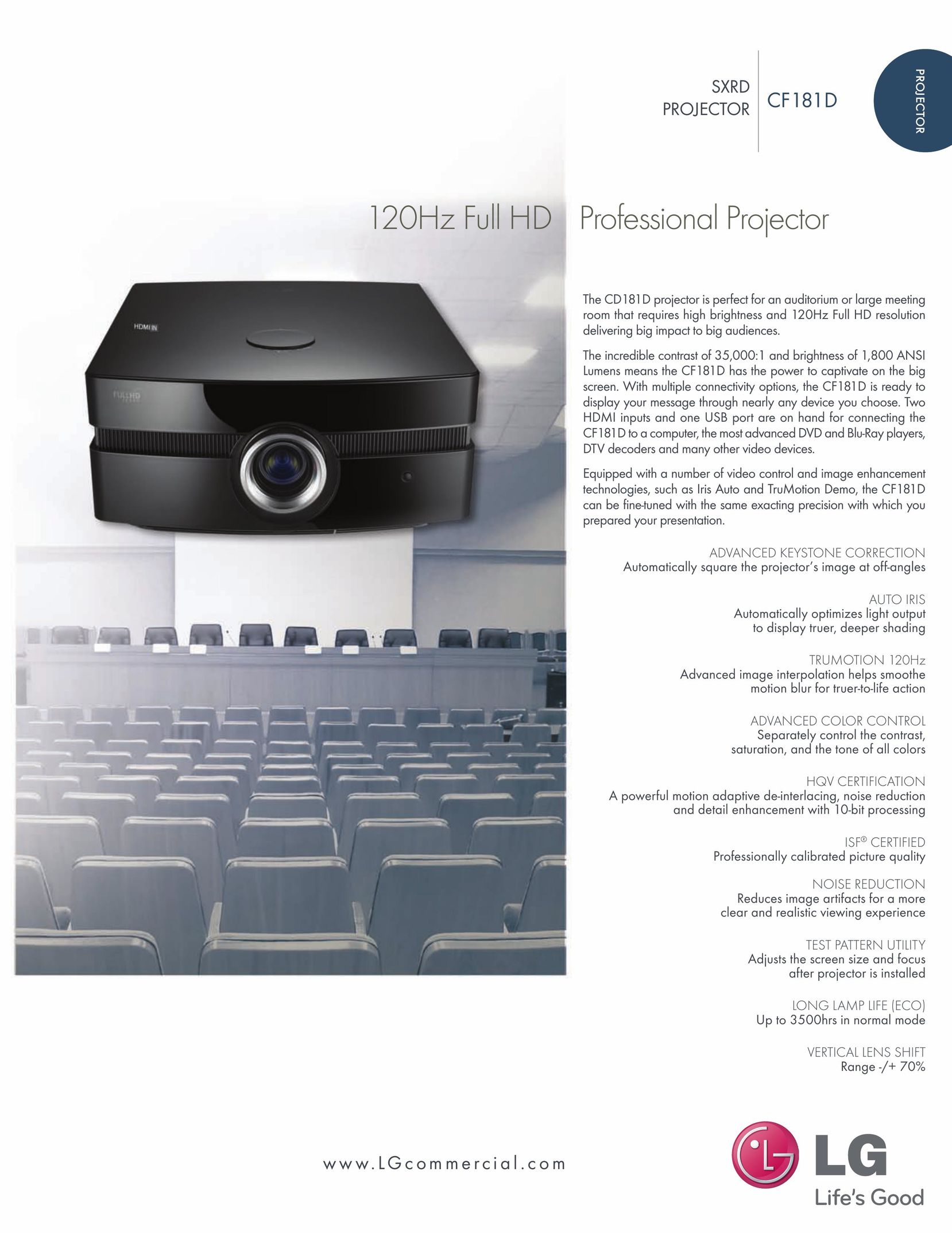 LG Electronics CD181D Projector User Manual
