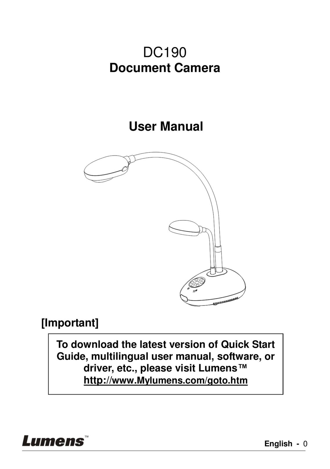 Lumens Technology DC190 Projector User Manual