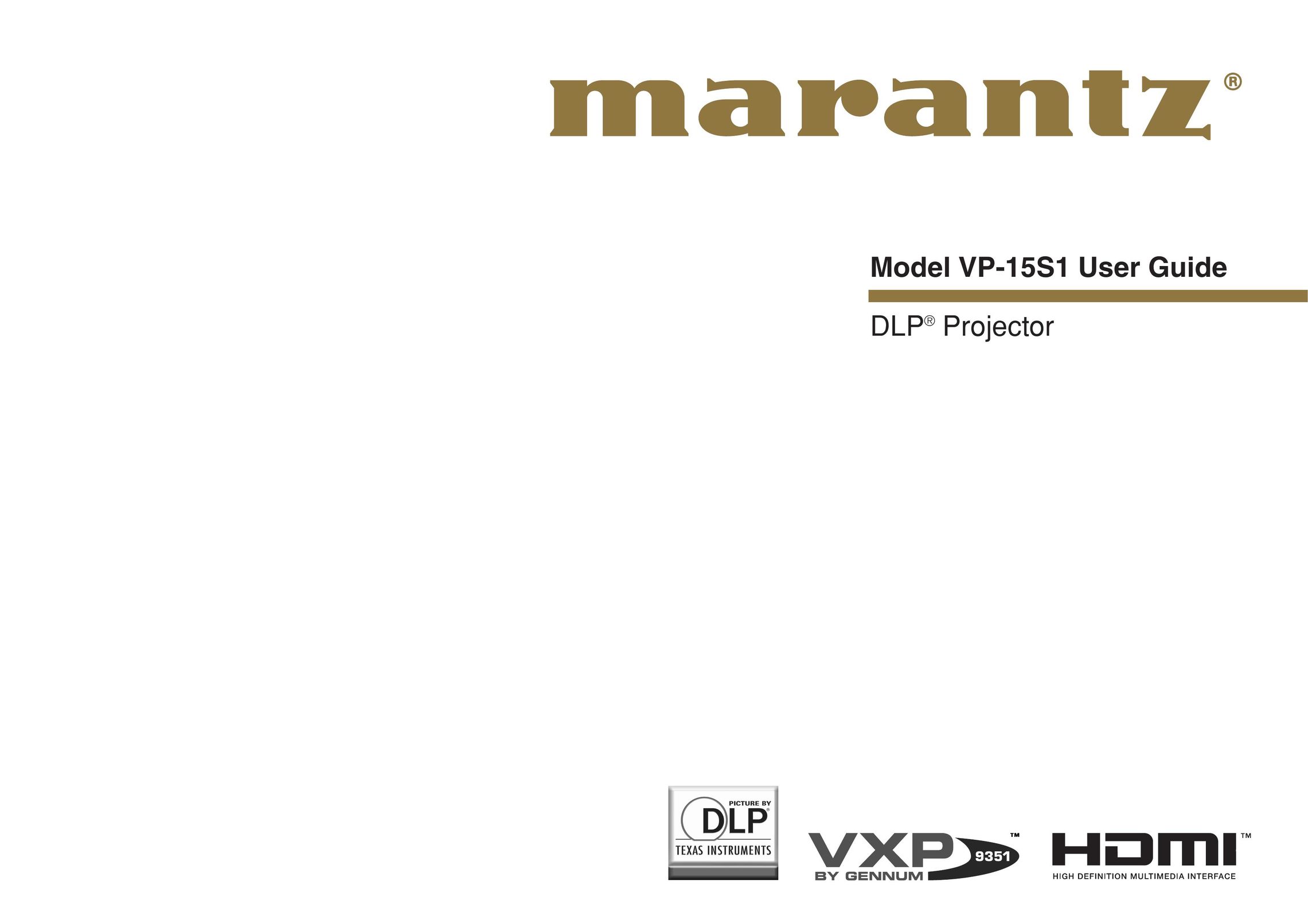 Marantz VP-15S1 Projector User Manual
