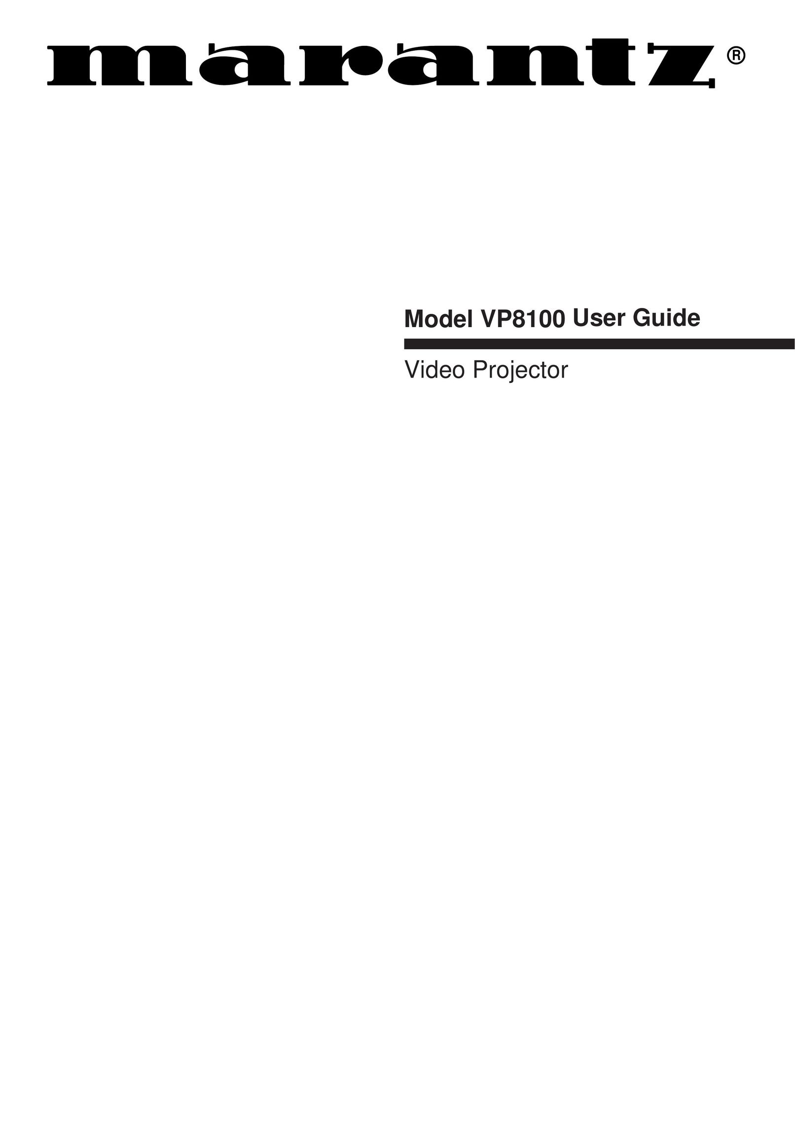 Marantz VP8100 Projector User Manual