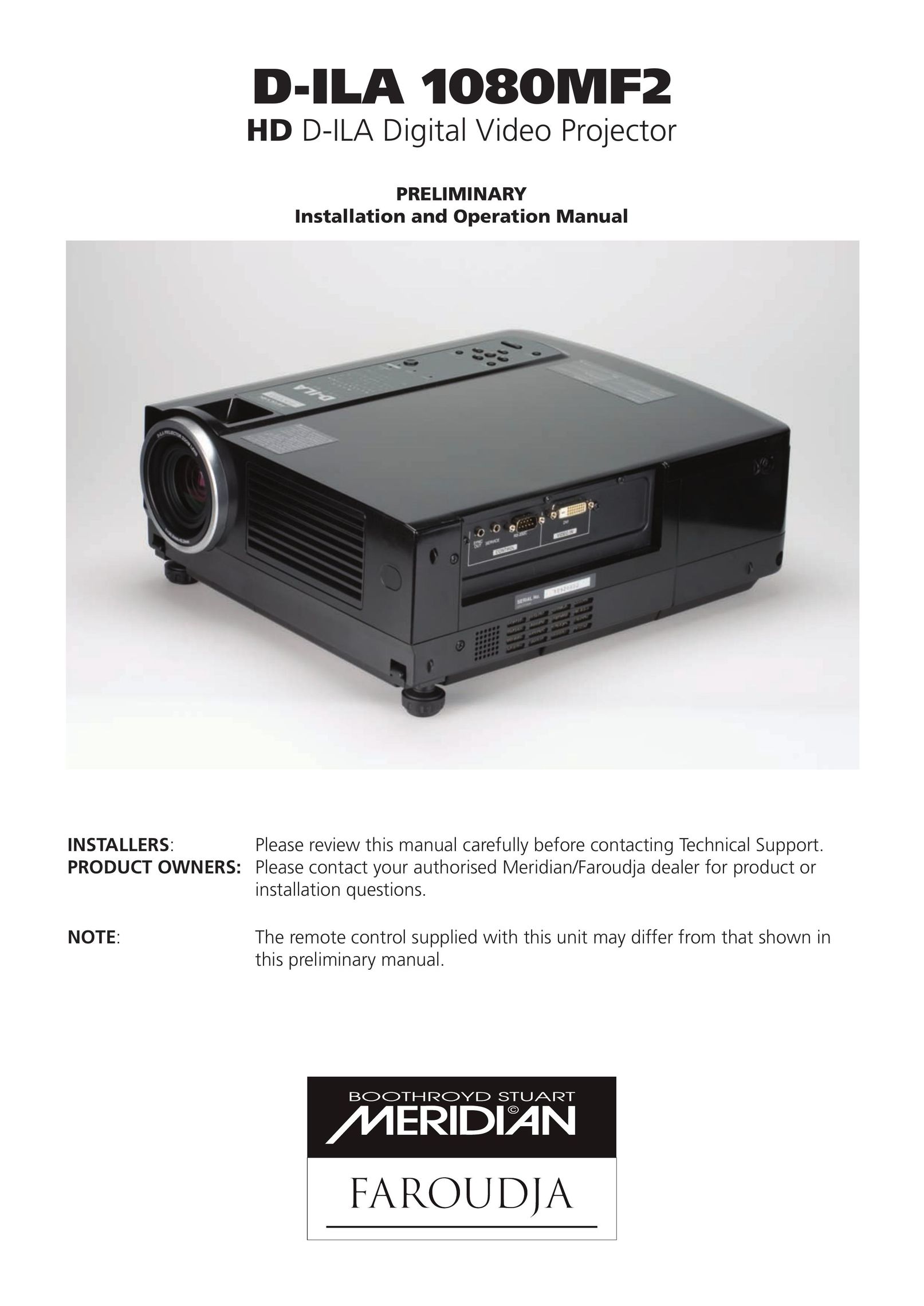Meridian Audio D-ILA 1080MF2 Projector User Manual