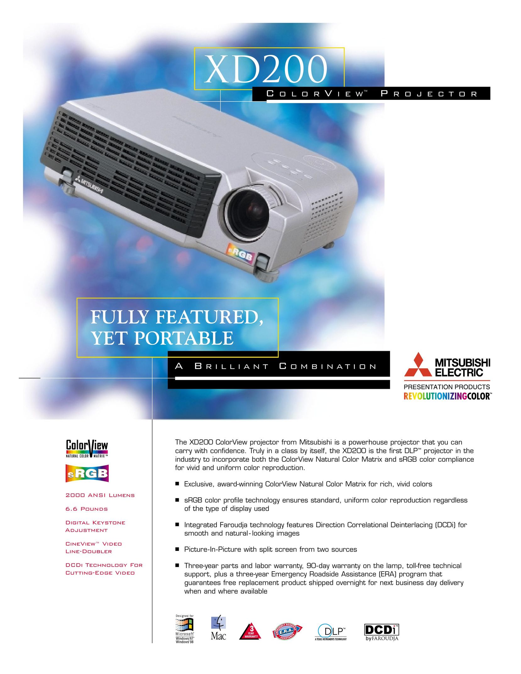 Mitsubishi Electronics 200 Projector User Manual