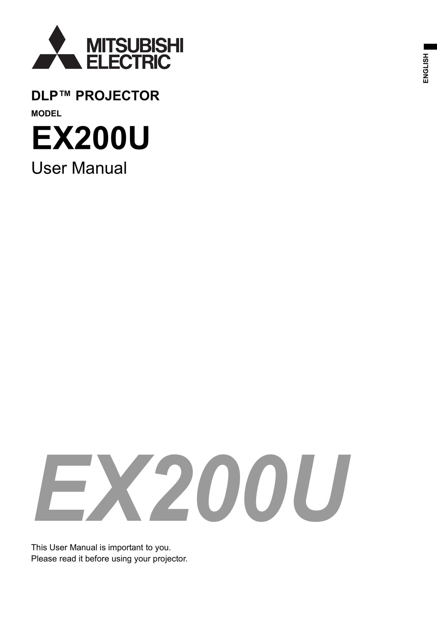 Mitsubishi Electronics EX200U Projector User Manual