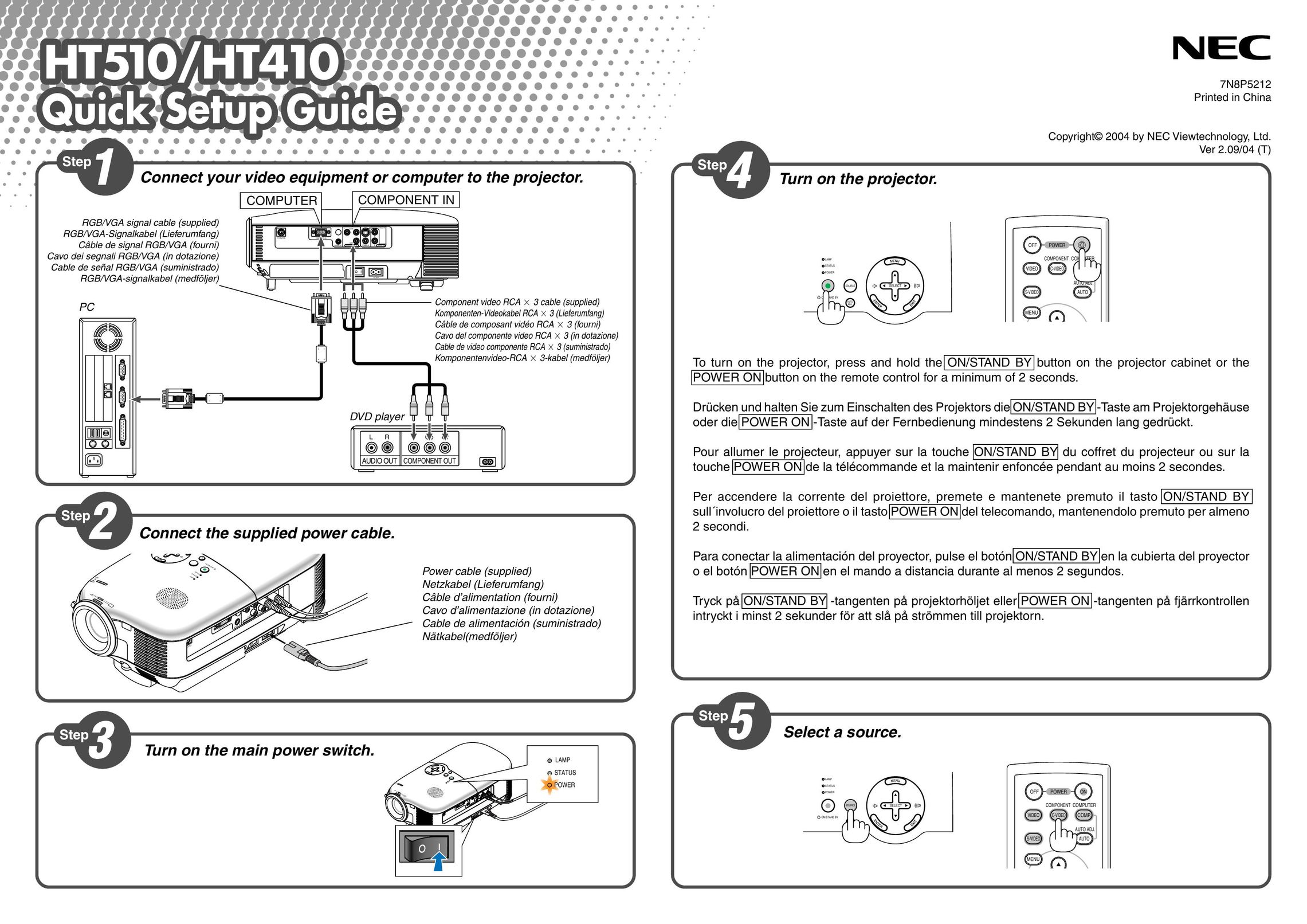 Nikon HT510 Projector User Manual