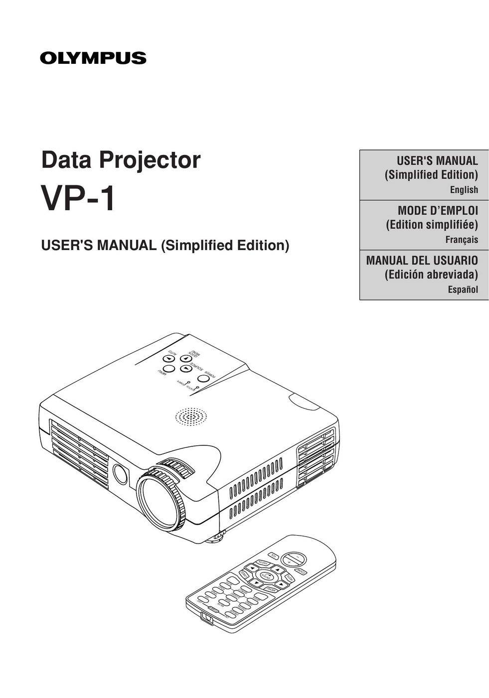 Olympus VP-1 Projector User Manual