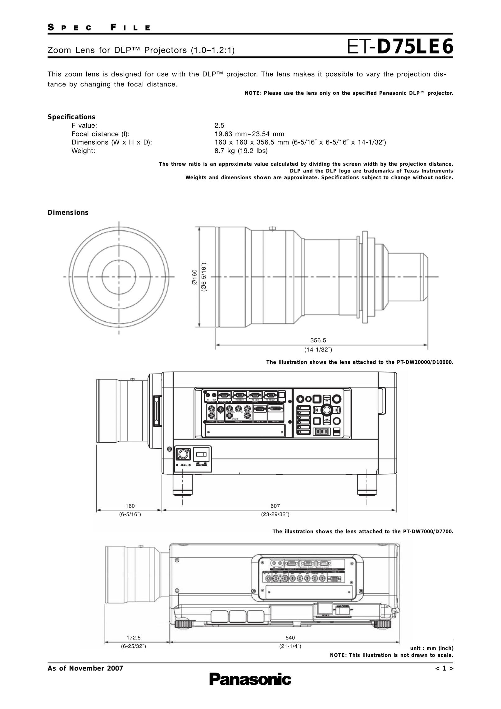 Panasonic ET-D75LE6 Projector User Manual