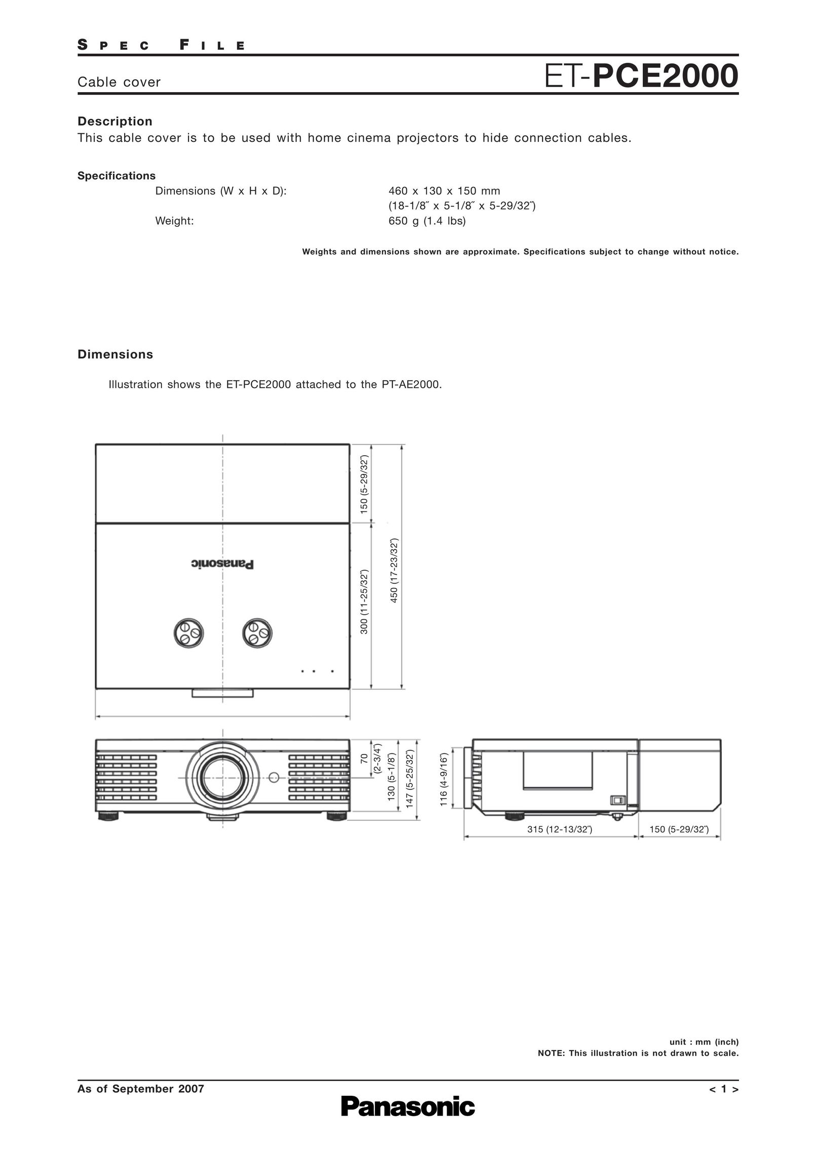 Panasonic ET-PCE2000 Projector User Manual