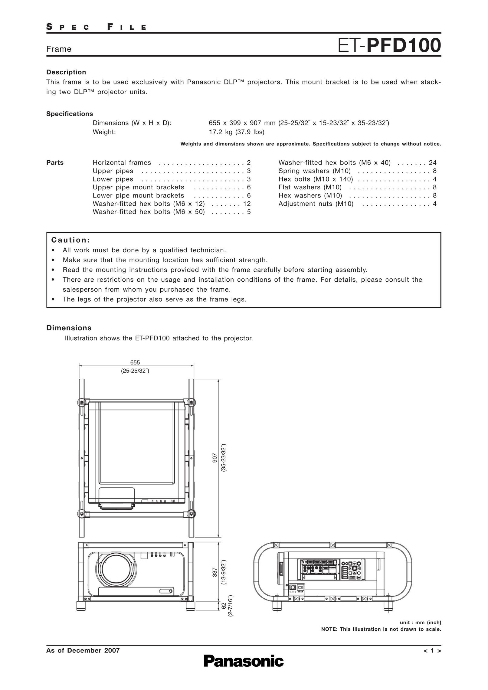 Panasonic ET-PFD100 Projector User Manual