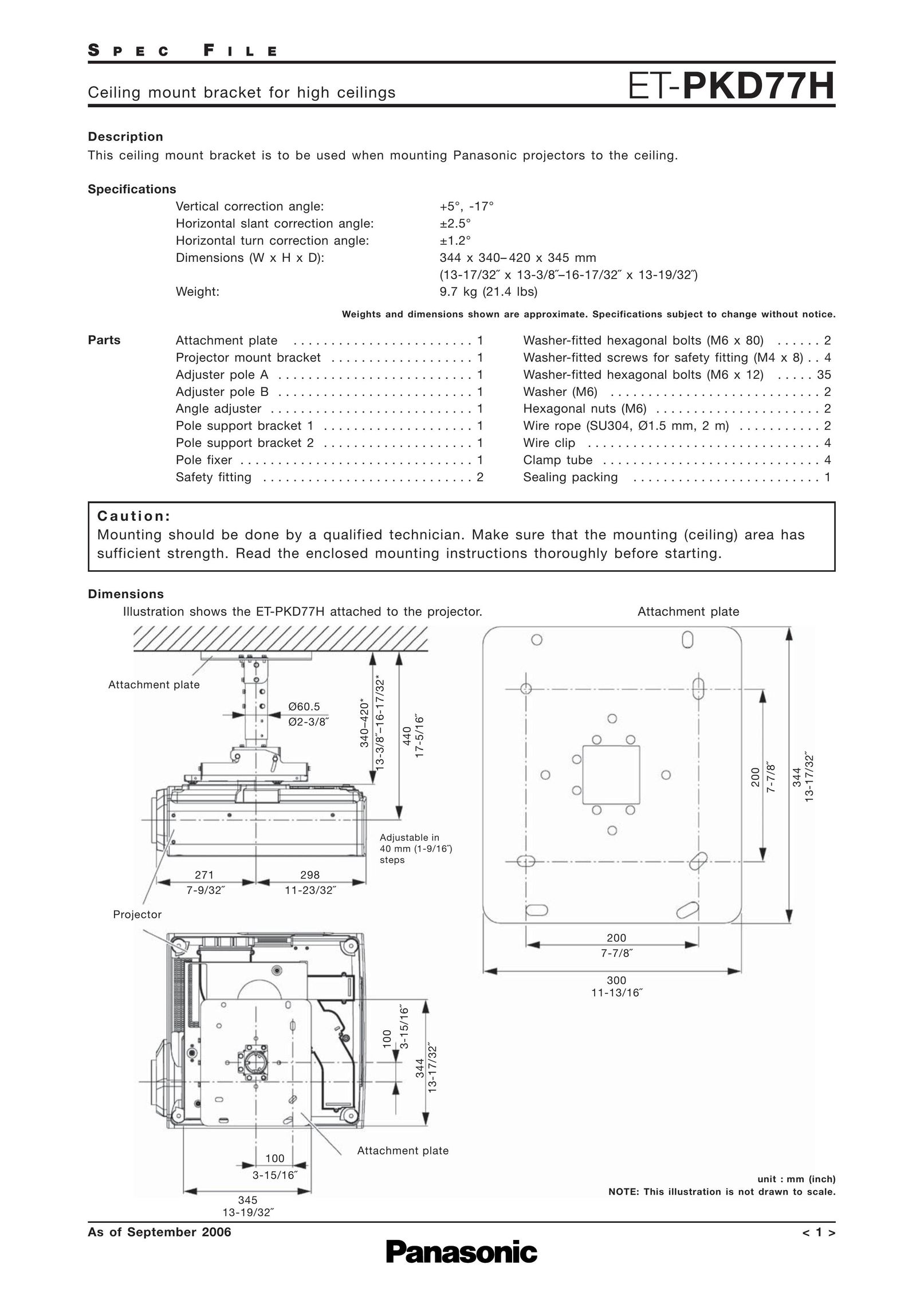 Panasonic ET-PKD77H Projector User Manual