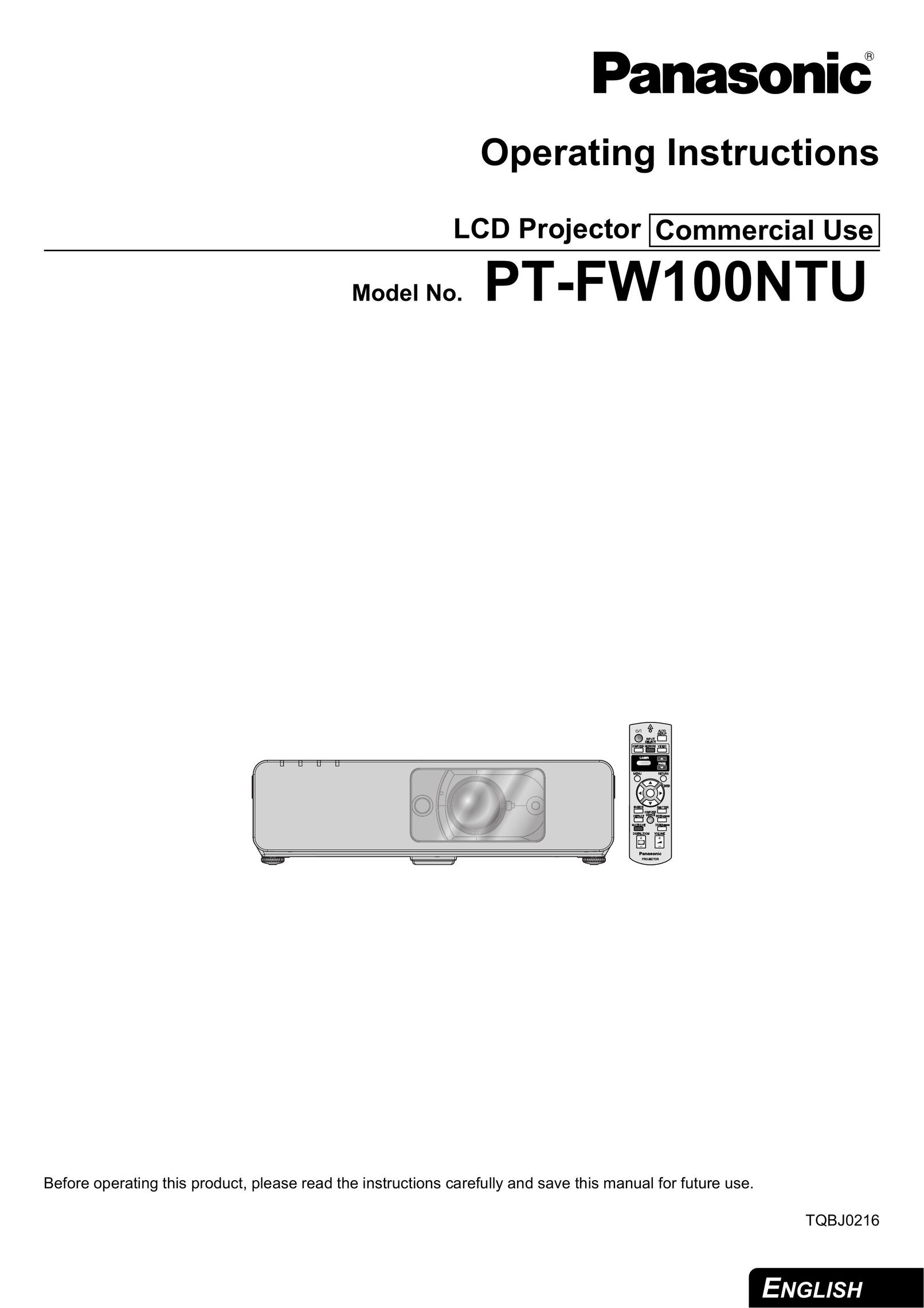 Panasonic FW100NTU Projector User Manual