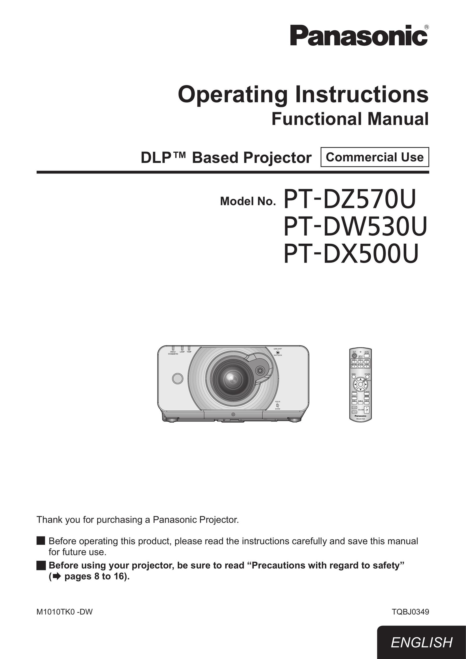 Panasonic M1010TK0 -DW Projector User Manual