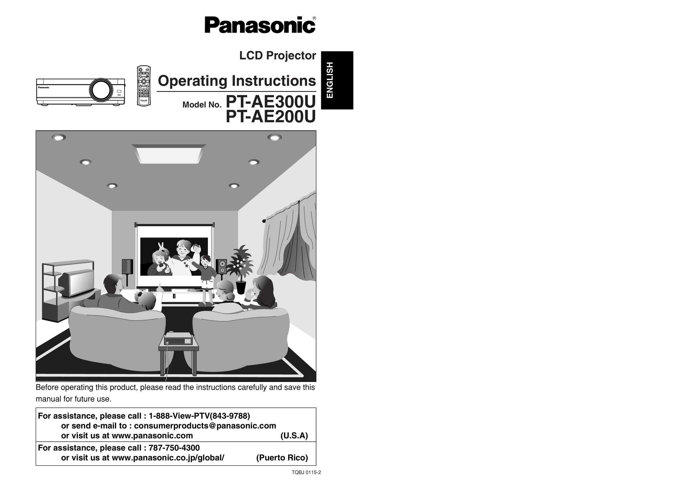 Panasonic PT-AE200U Projector User Manual