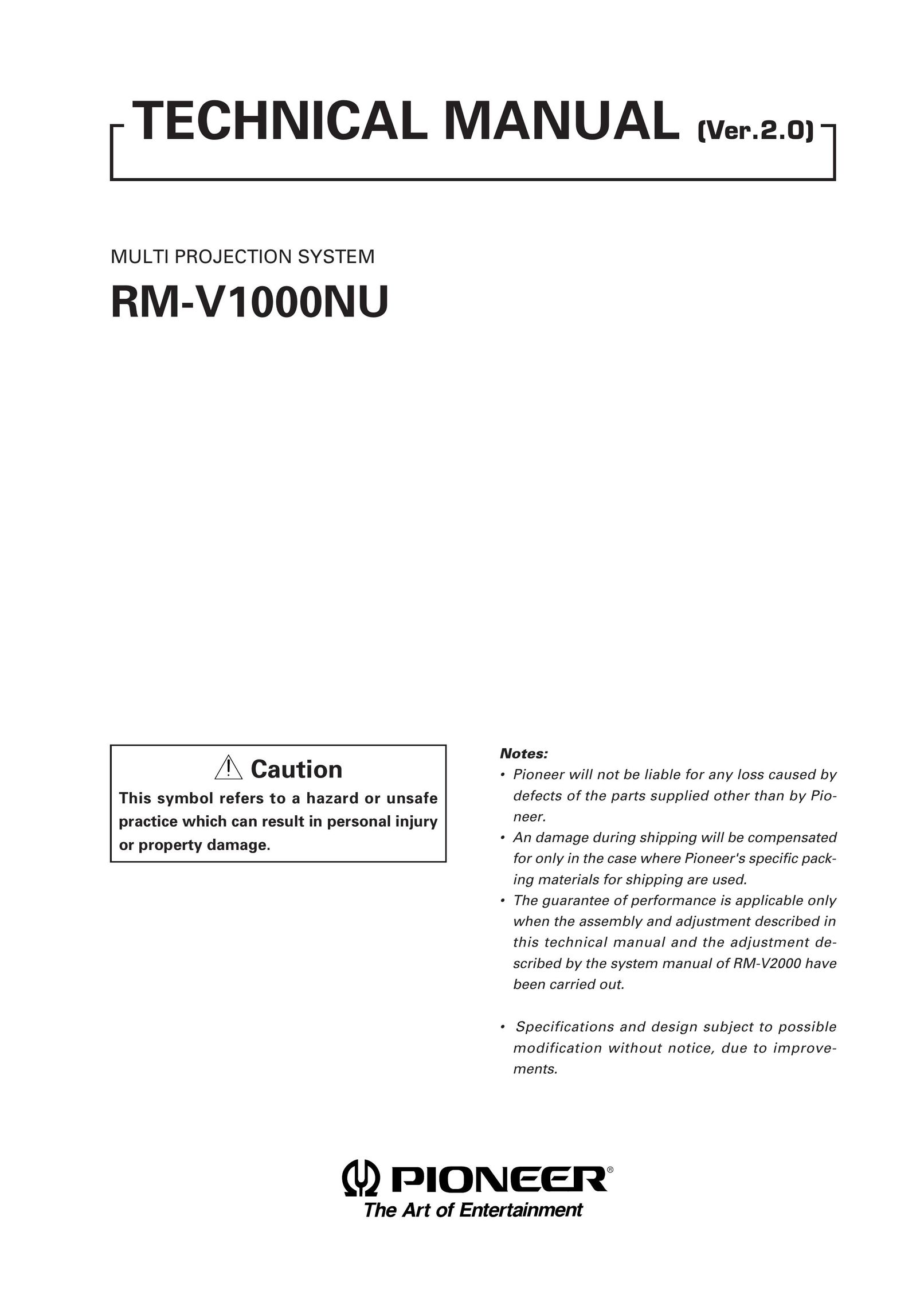 Pioneer RM-V1000NU Projector User Manual
