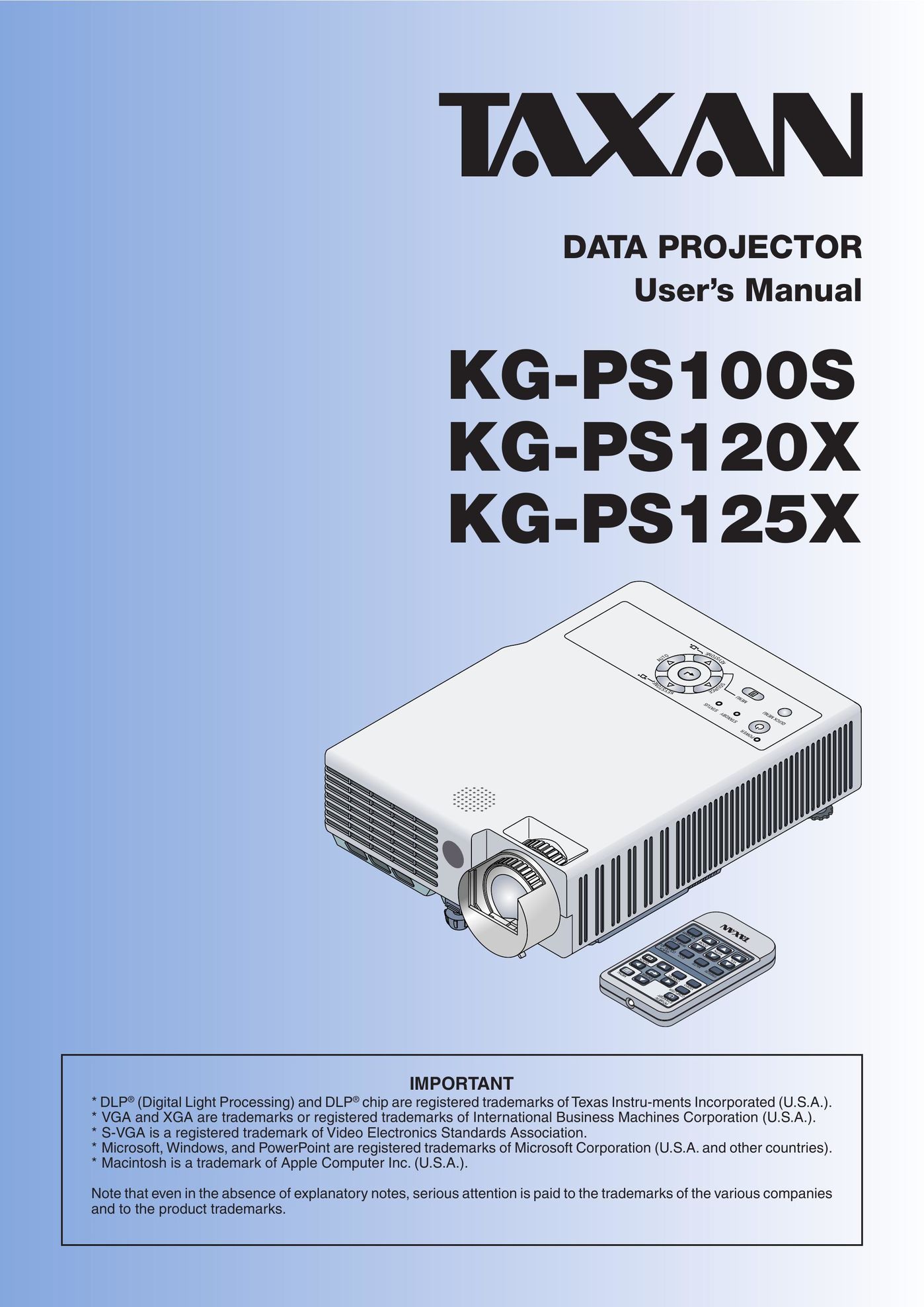 PLUS Vision KG-PS100S Projector User Manual