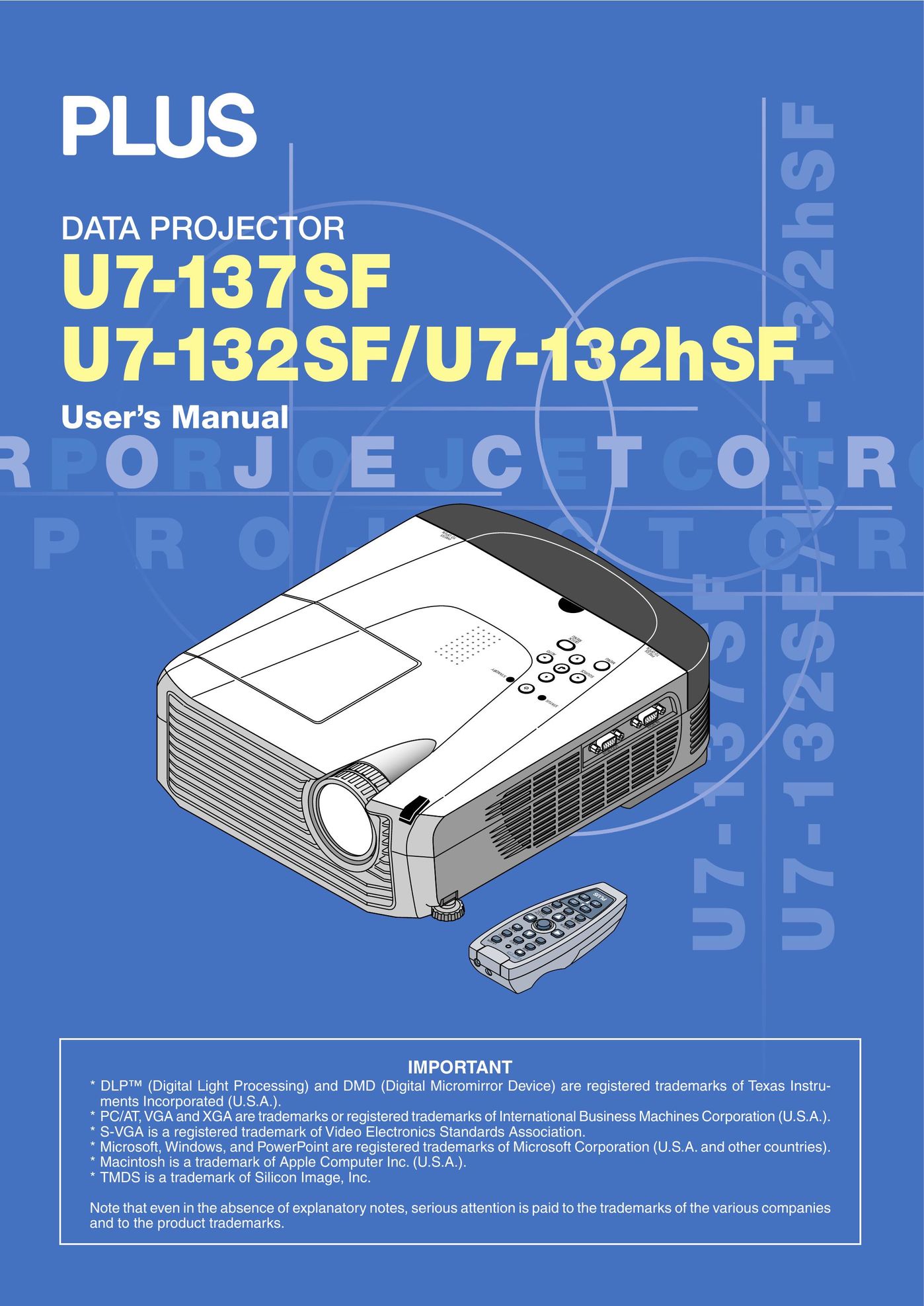 PLUS Vision U7-132SF Projector User Manual