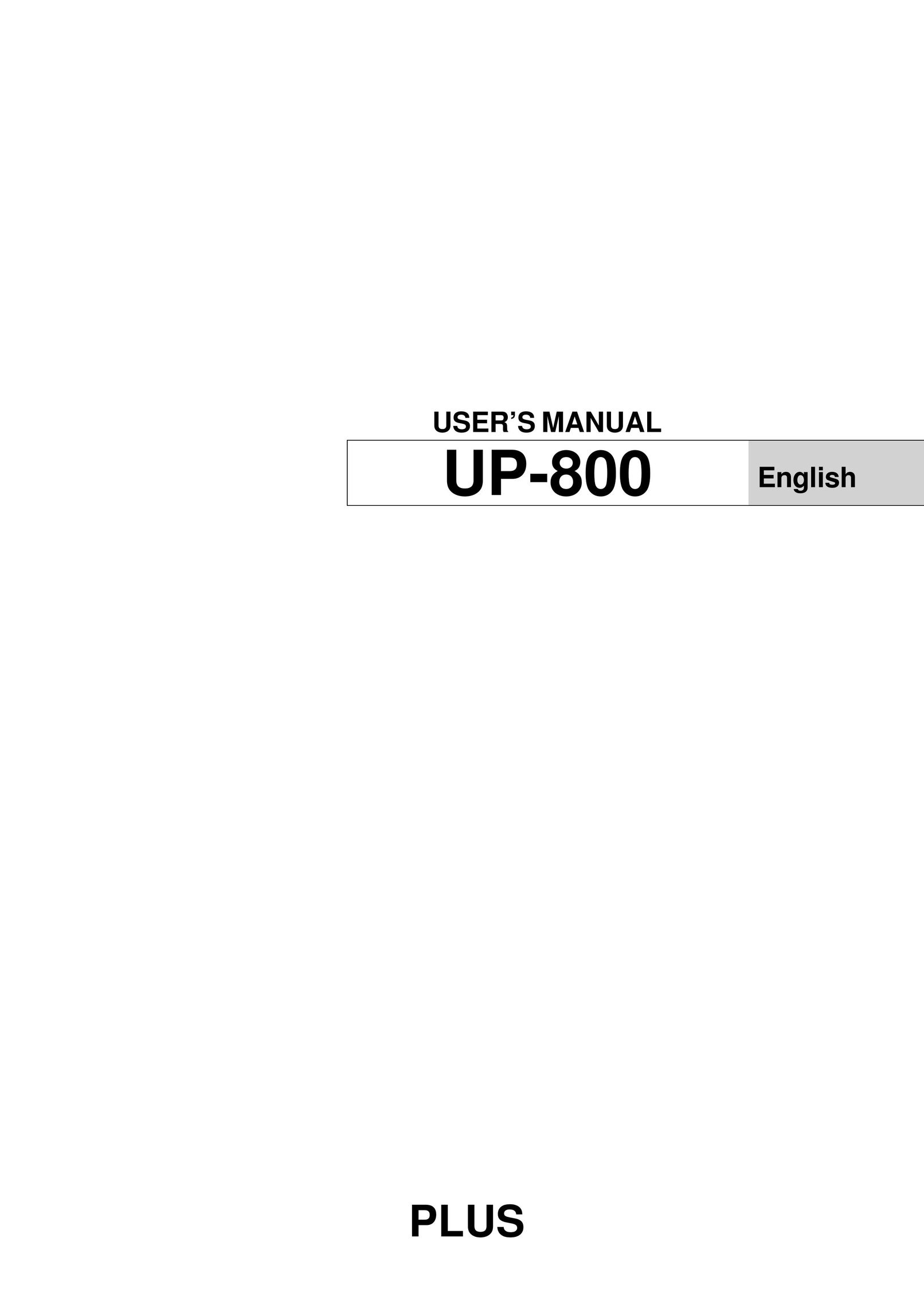 PLUS Vision UP-800 Projector User Manual
