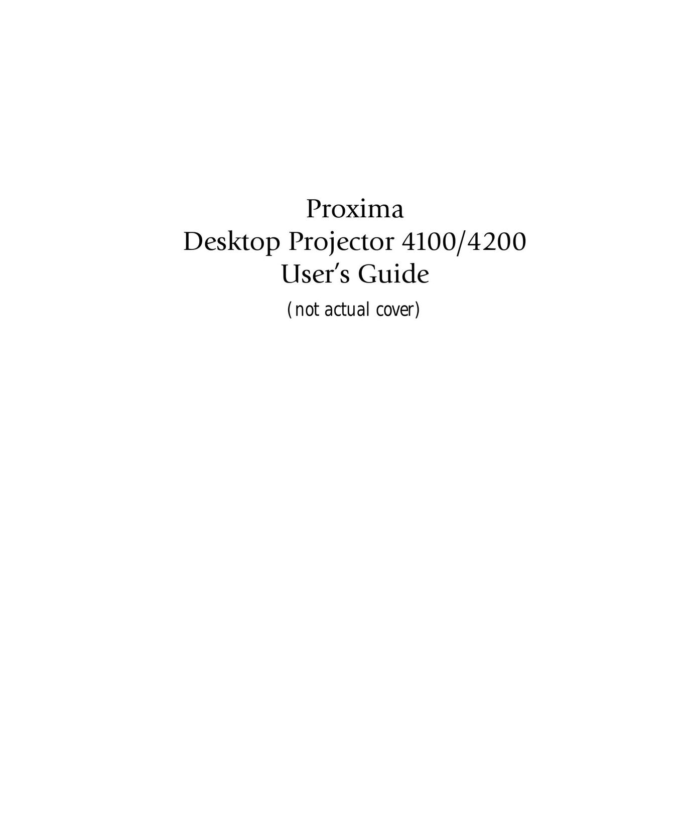 Proxima ASA 4100/4200 Projector User Manual