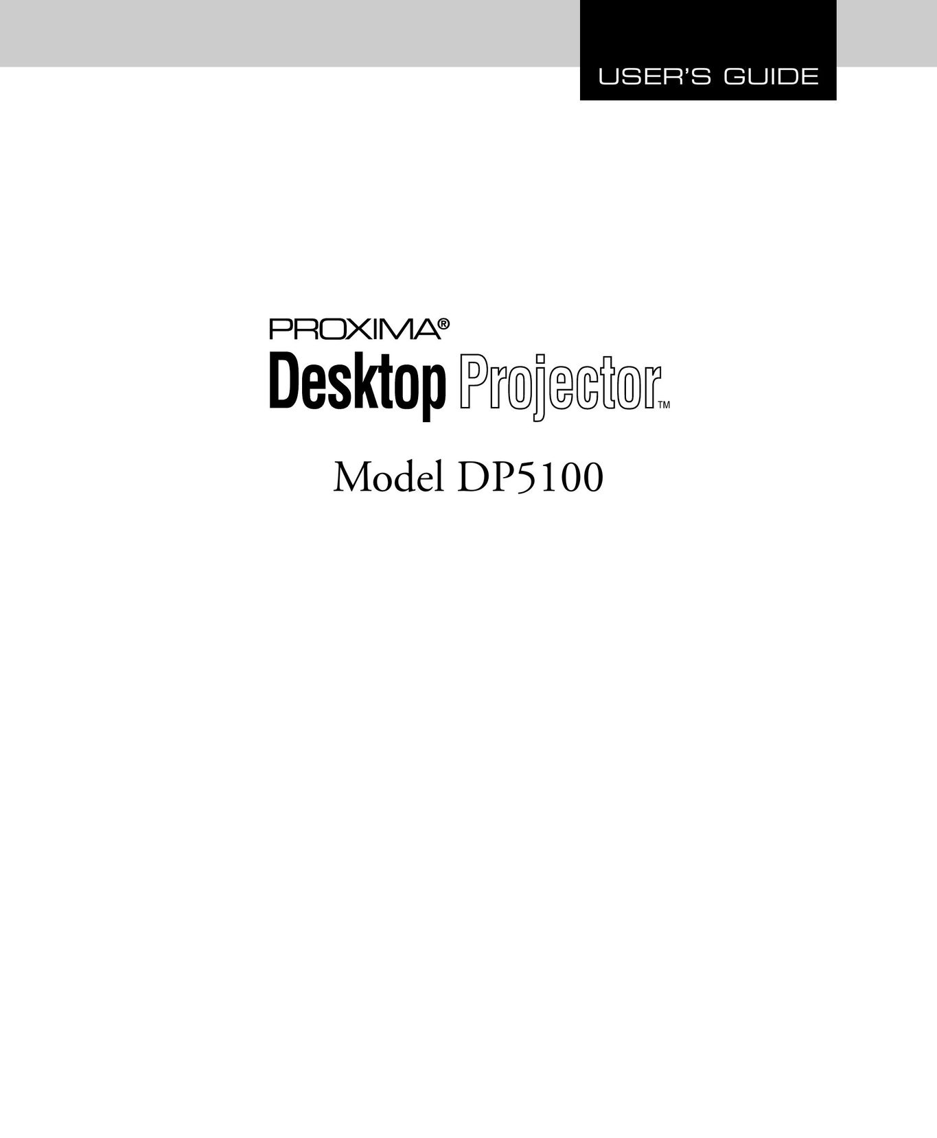 Proxima ASA DP5100 Projector User Manual