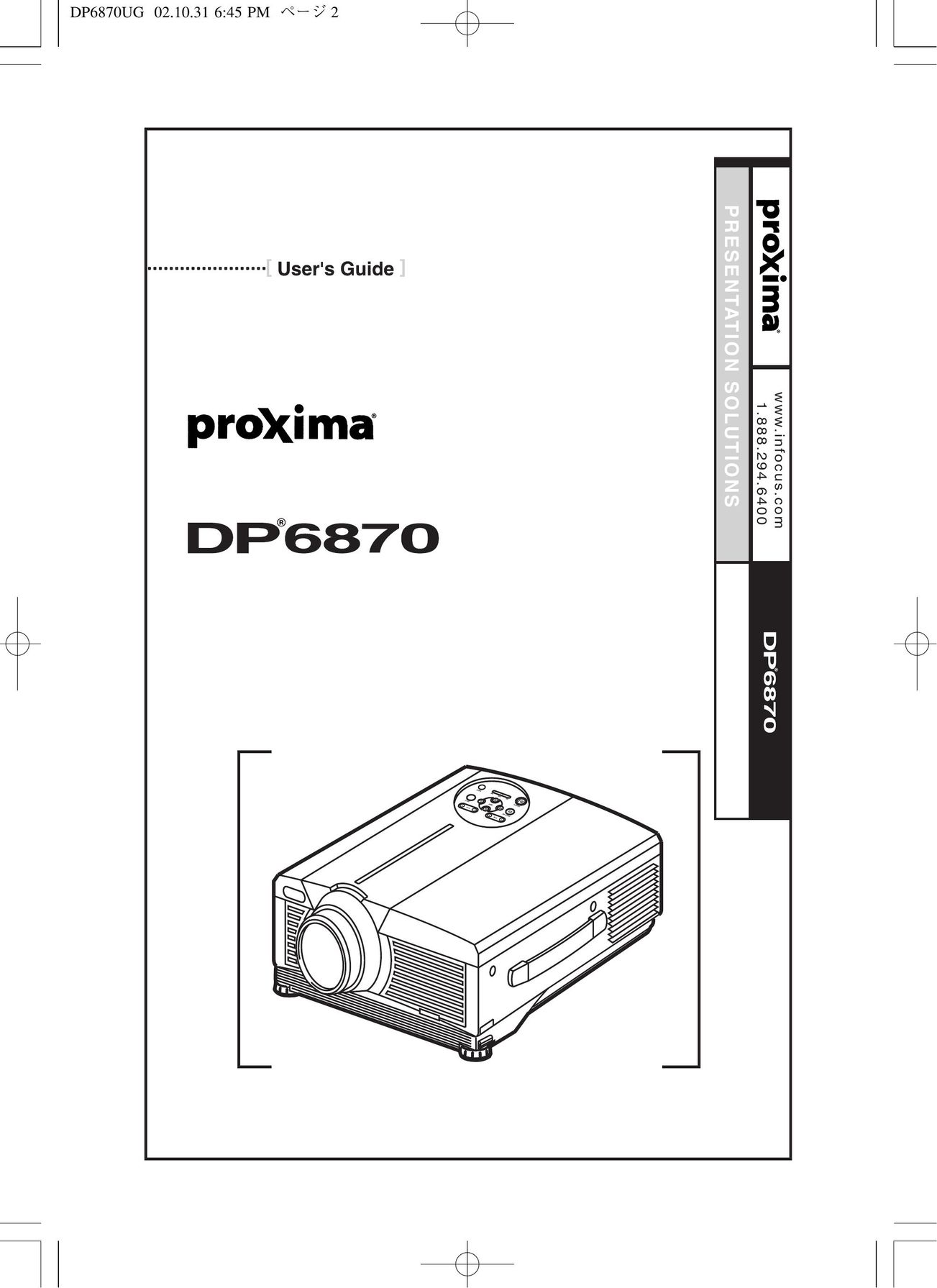 Proxima ASA DP6870 Projector User Manual