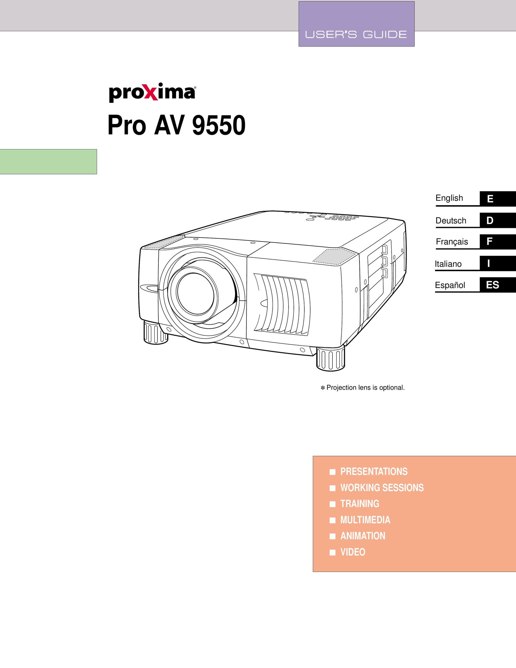 Proxima ASA Pro AV 9550 Projector User Manual
