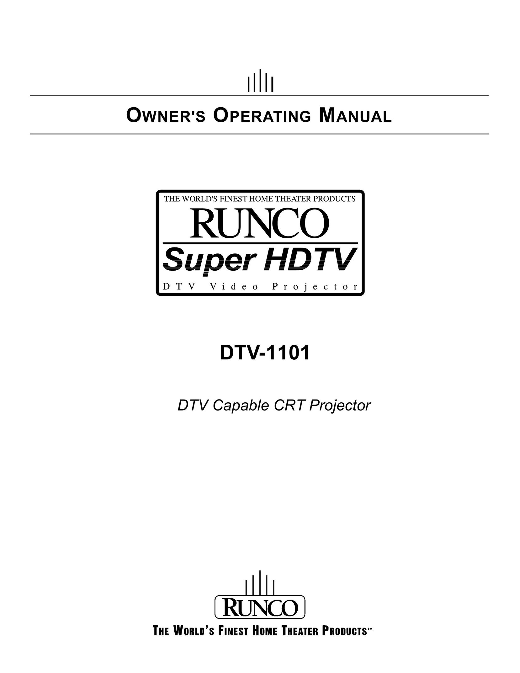 Runco DTV-1101 Projector User Manual