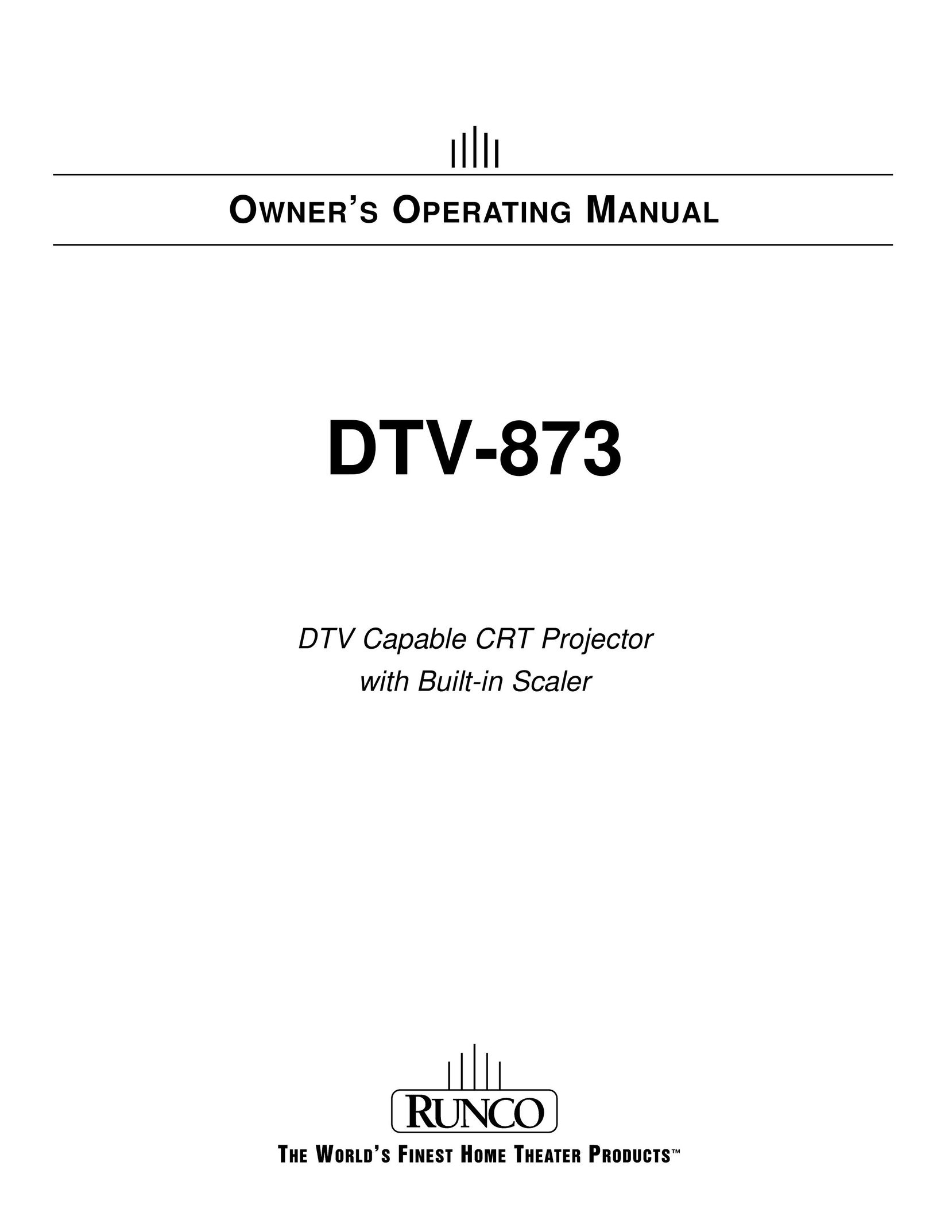 Runco DTV-873 Projector User Manual