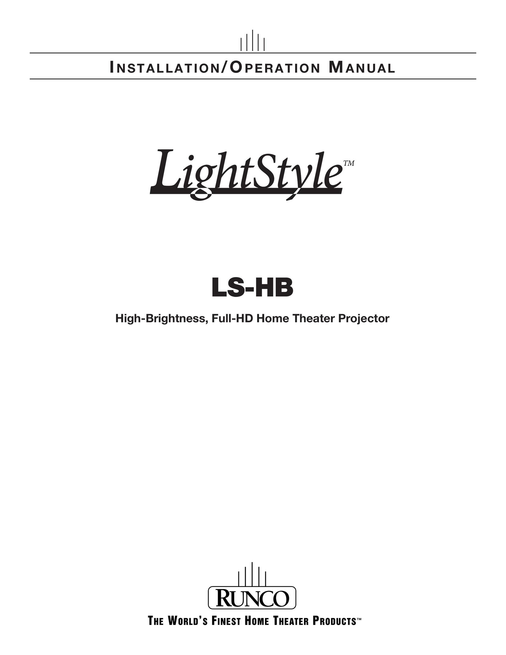 Runco LS-HB Projector User Manual