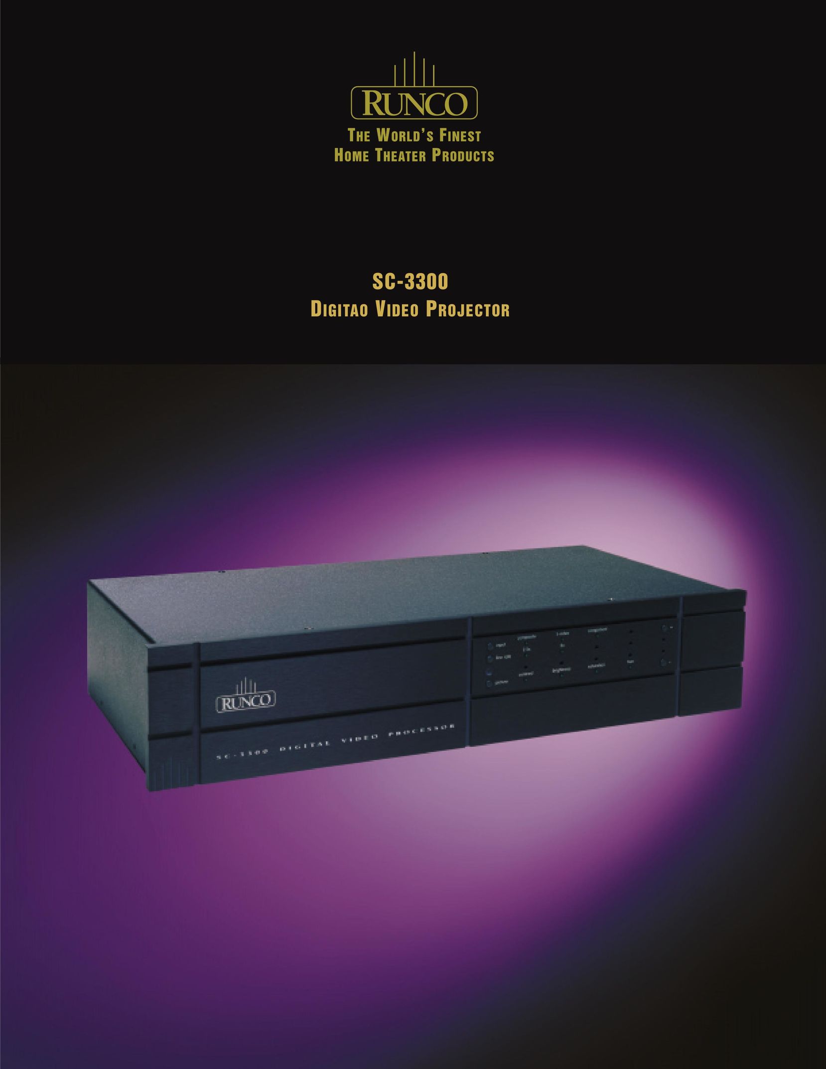 Runco SC3300W Projector User Manual