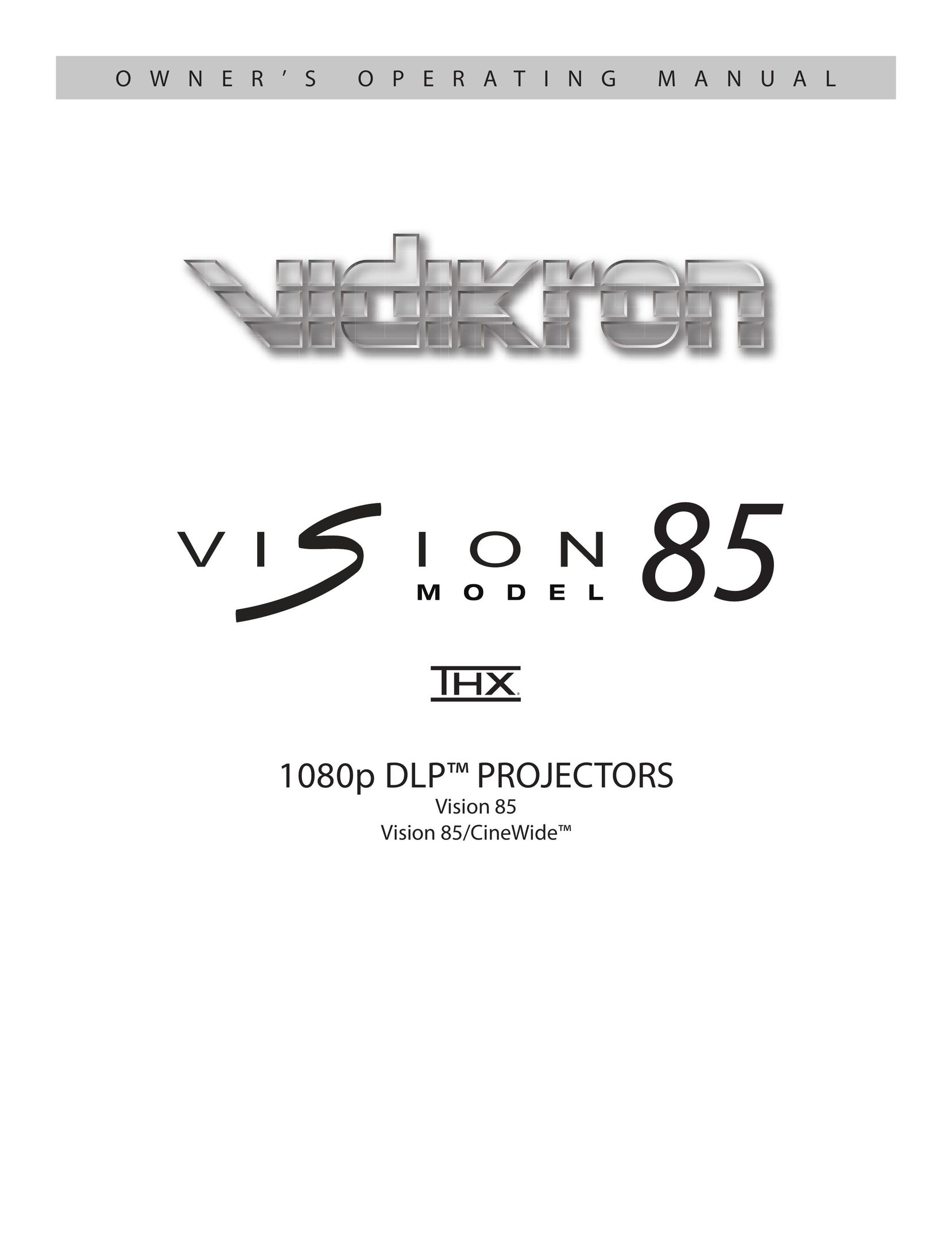 Runco Vision 85 Projector User Manual