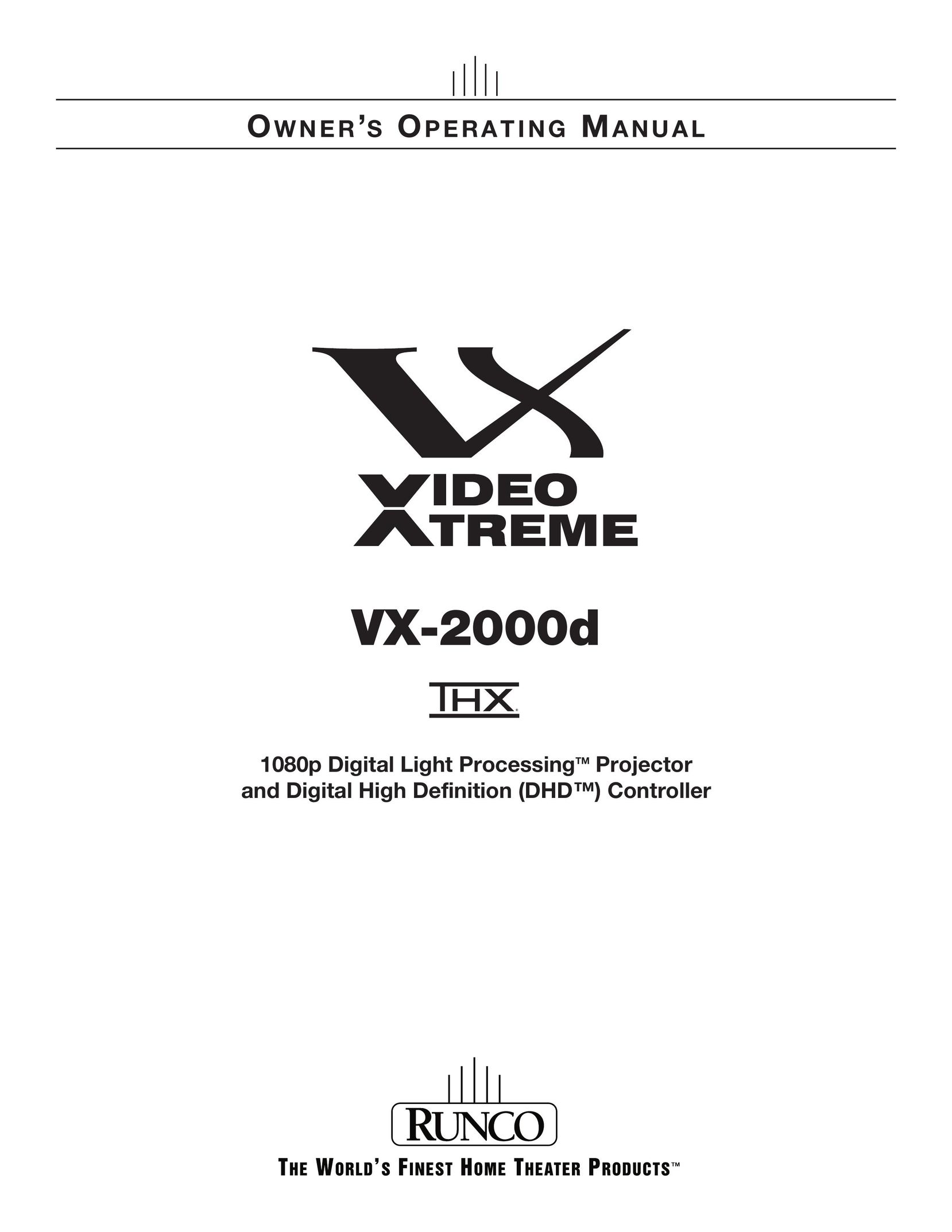 Runco VX-2000D Projector User Manual