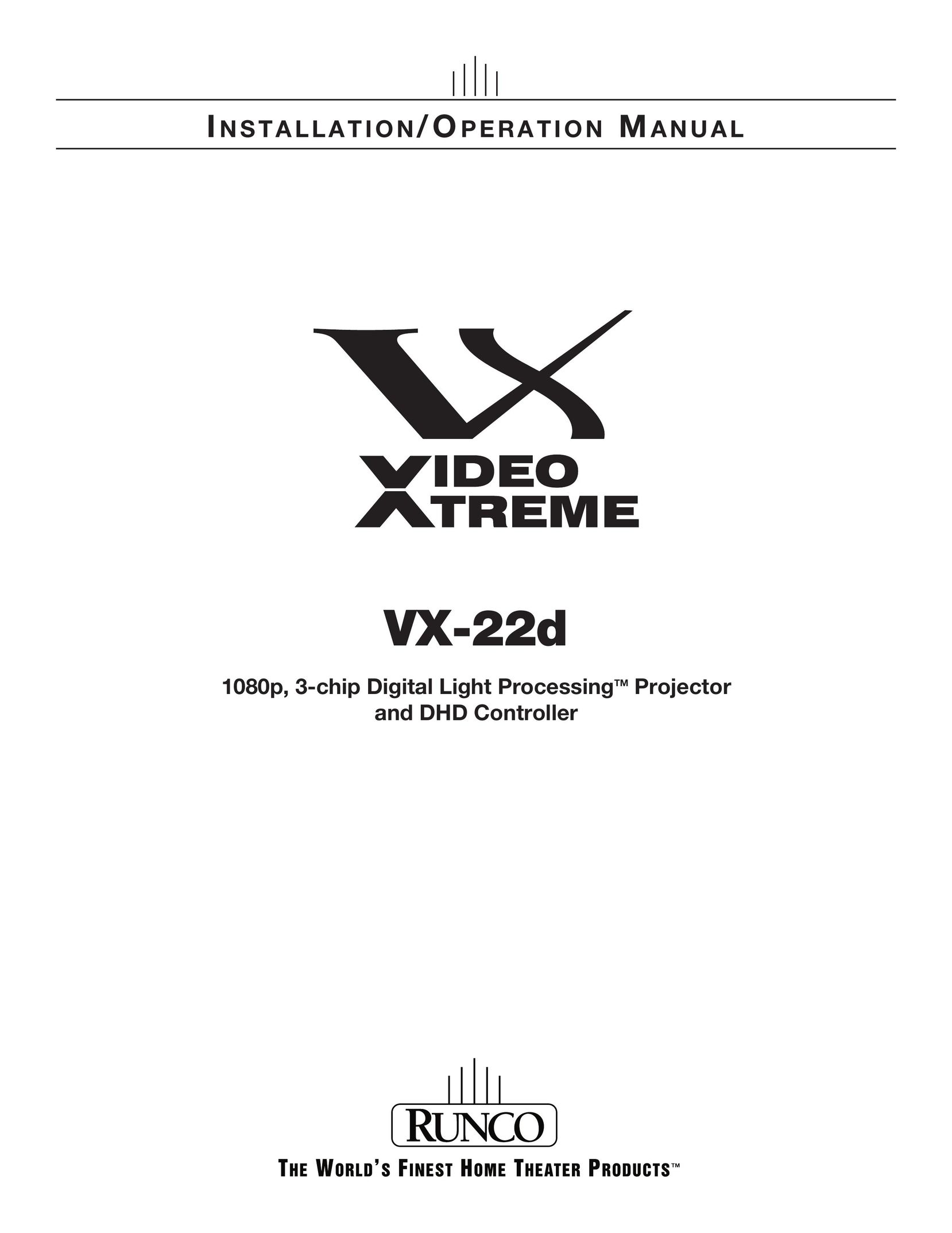 Runco VX-22D Projector User Manual