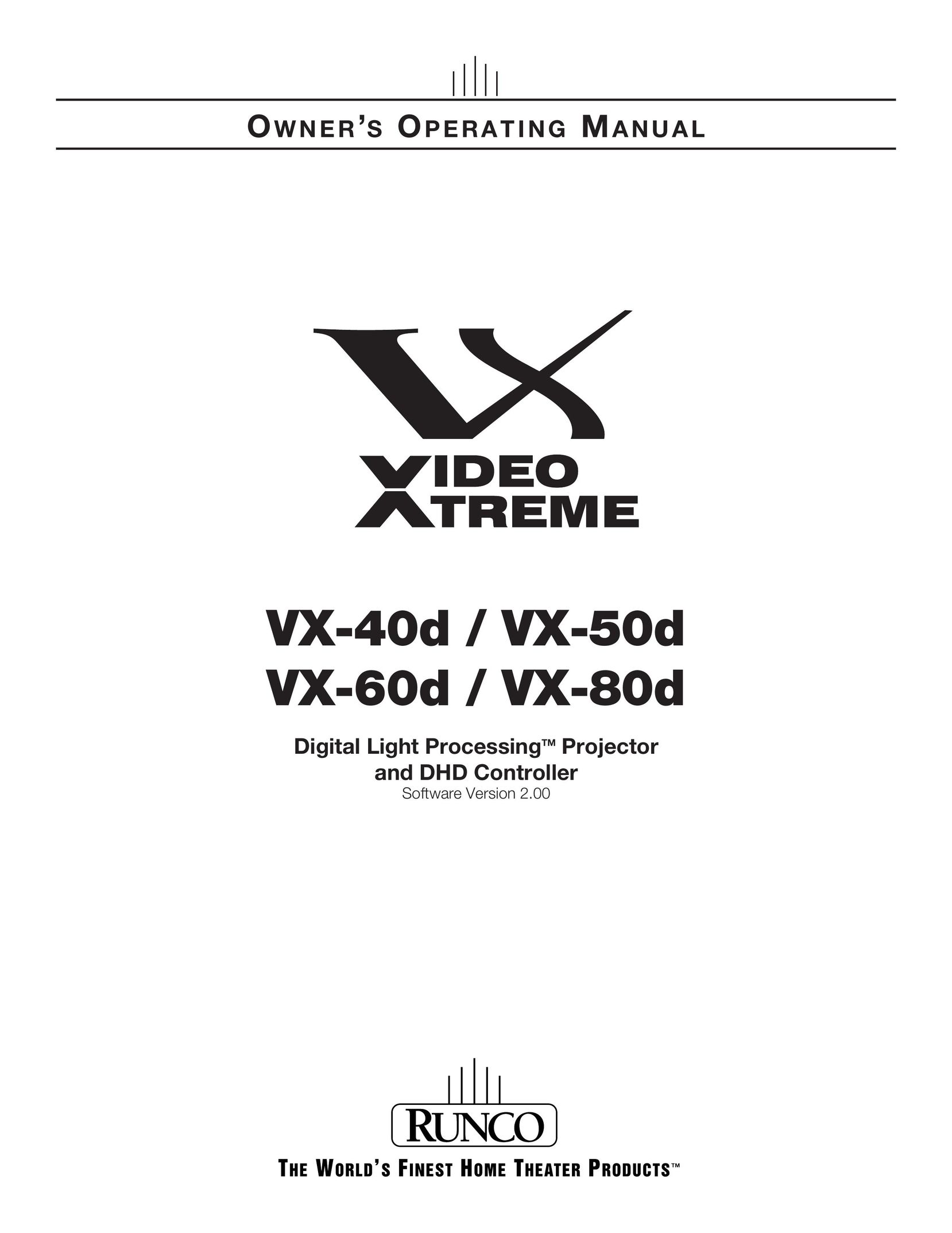 Runco VX-40d Projector User Manual