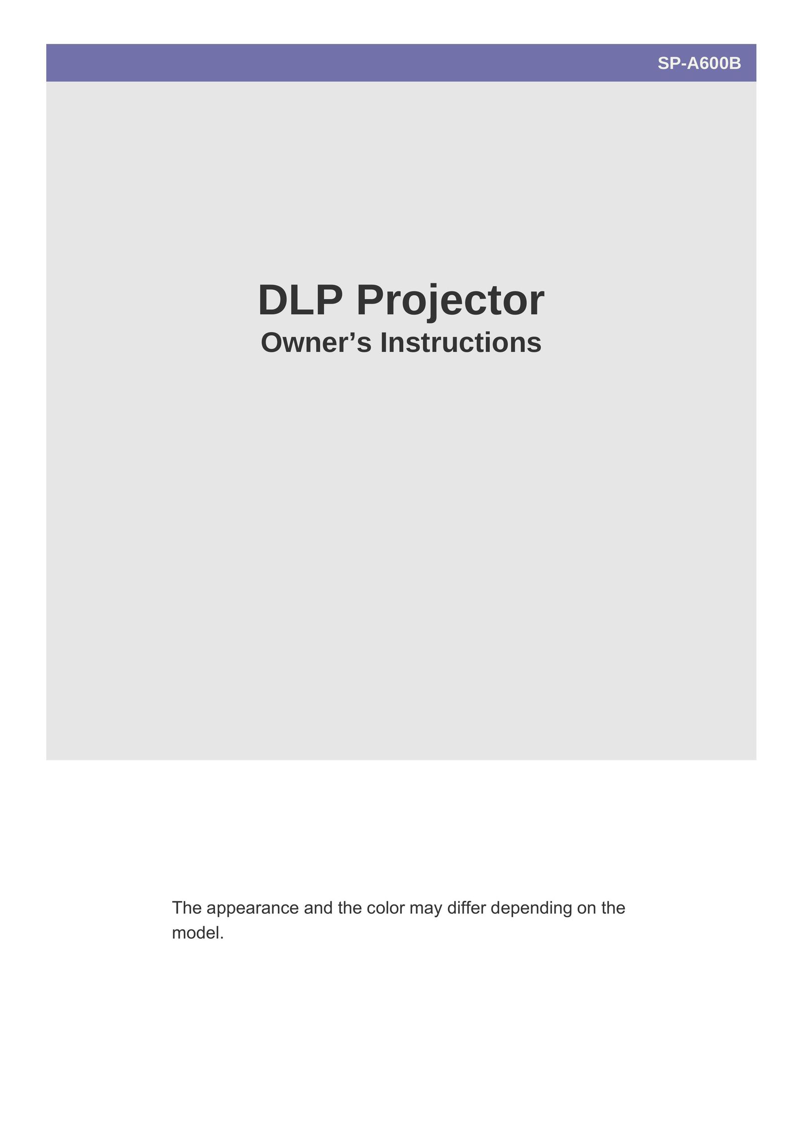 Samsung SP-A600B Projector User Manual