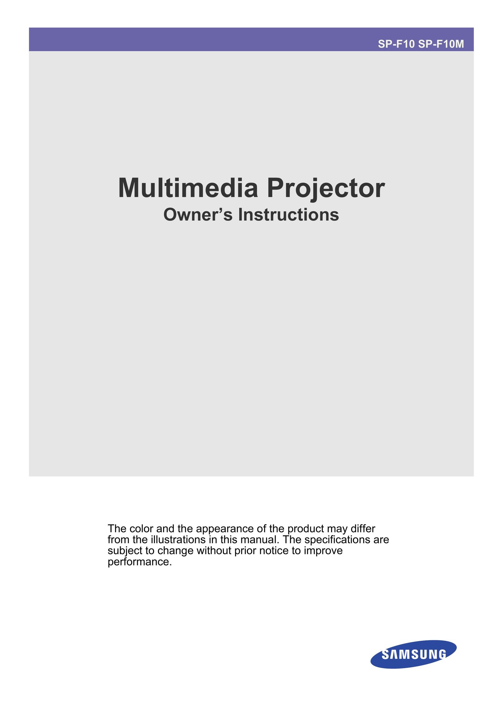 Samsung SP-F10 Projector User Manual
