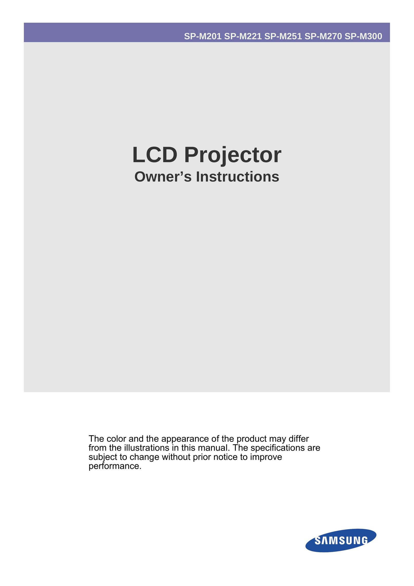 Samsung SP-M221 Projector User Manual
