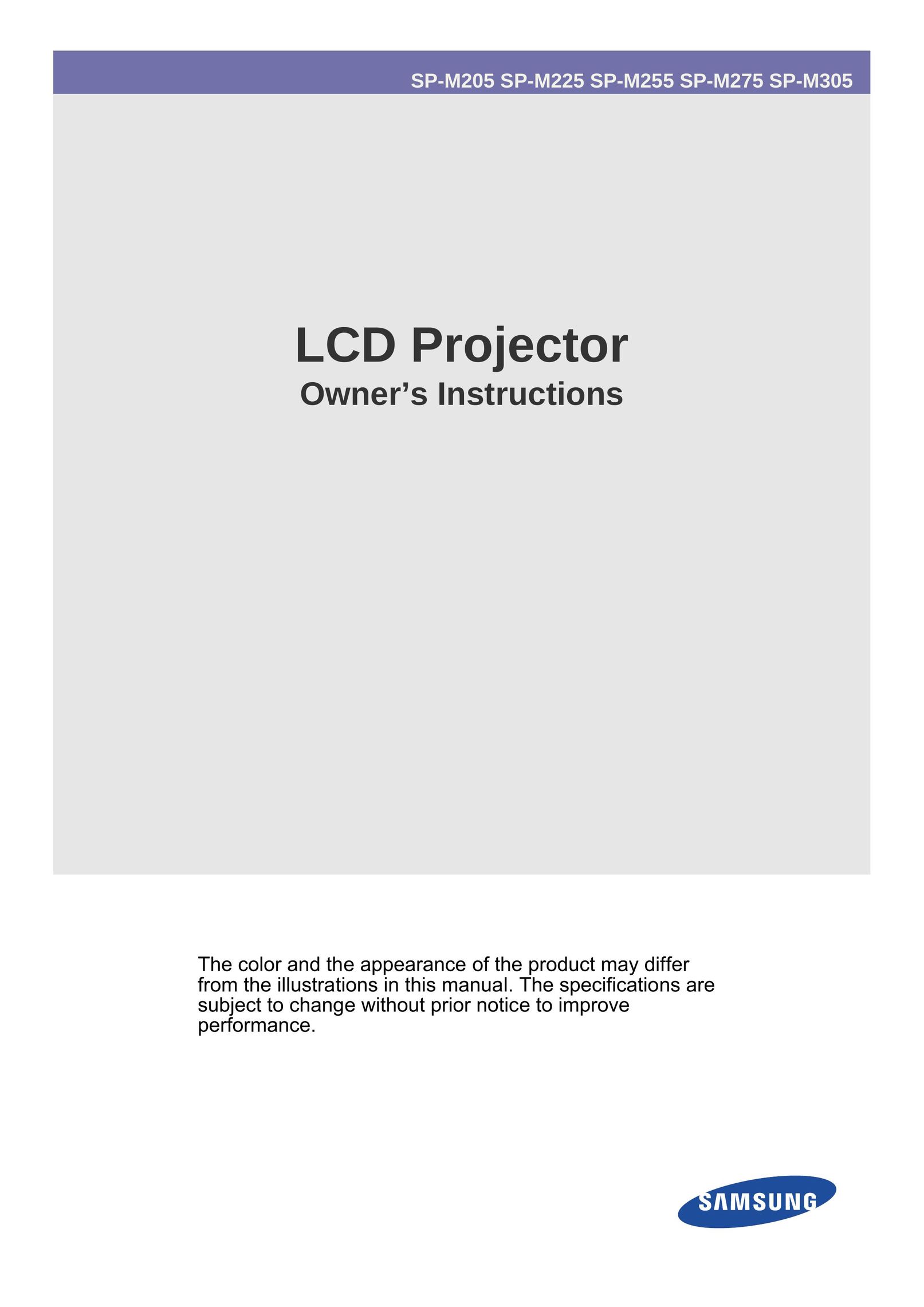 Samsung SP-M225 Projector User Manual