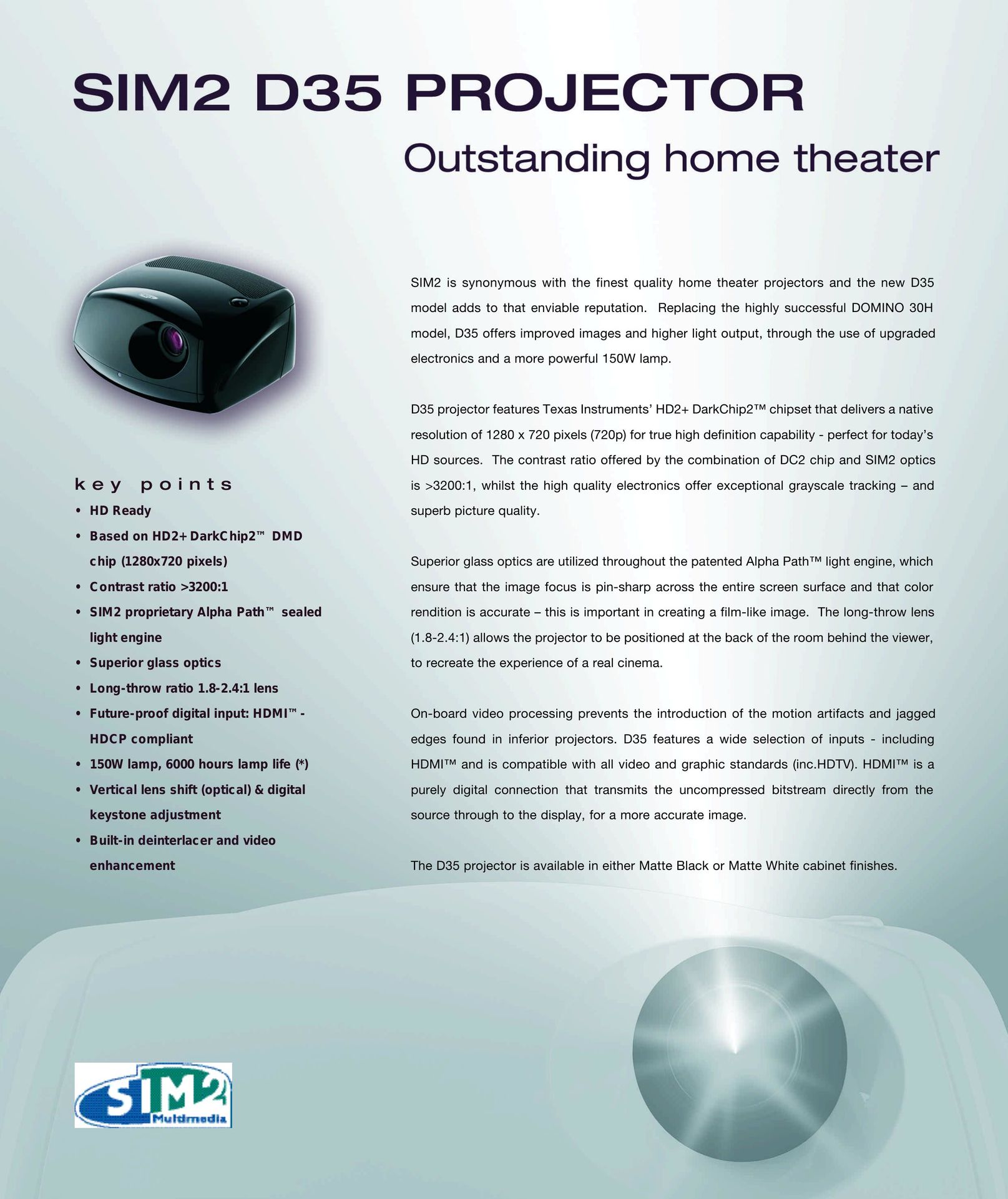 Sim2 Multimedia D35 Projector User Manual