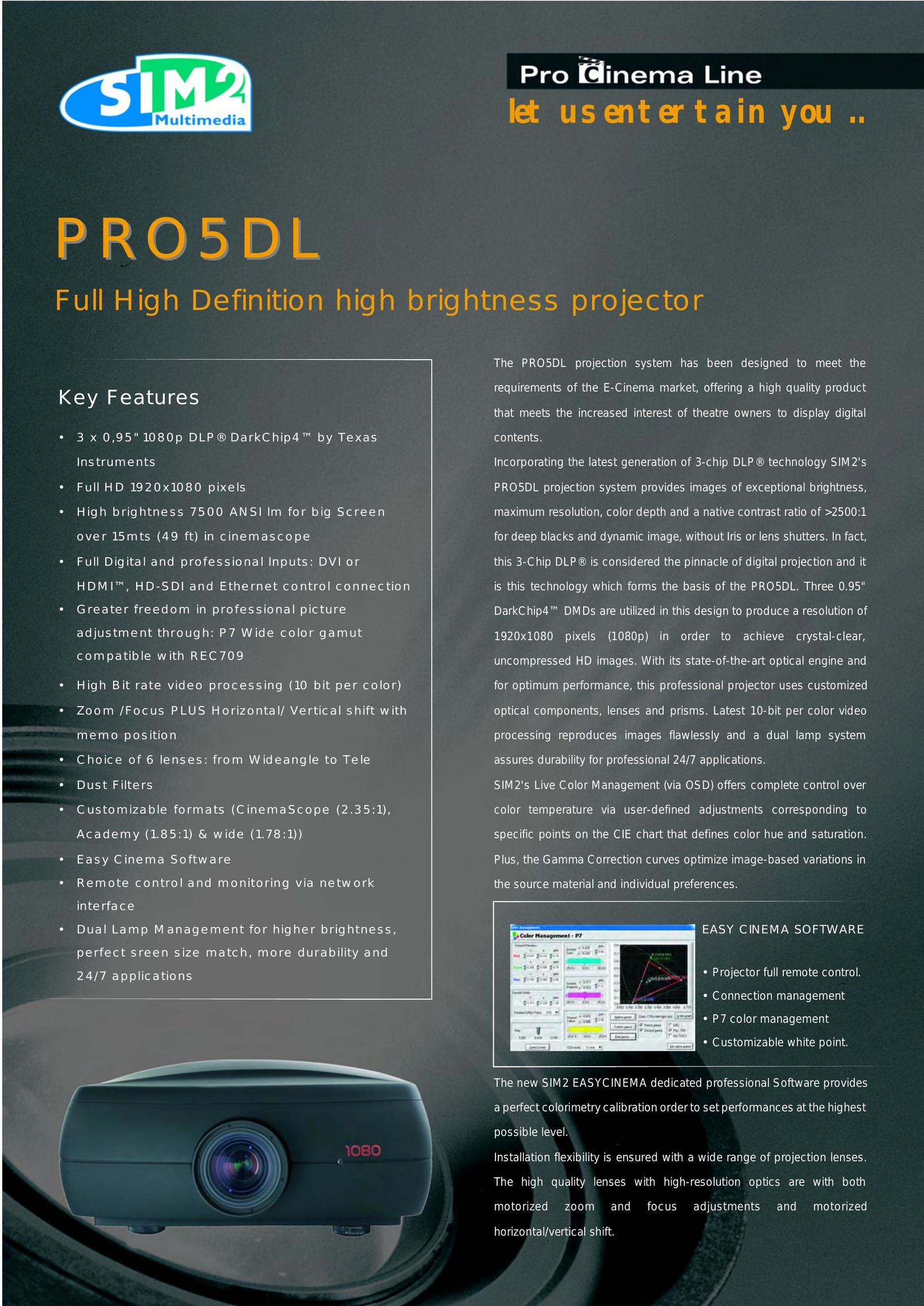 Sim2 Multimedia PRO5DL Projector User Manual