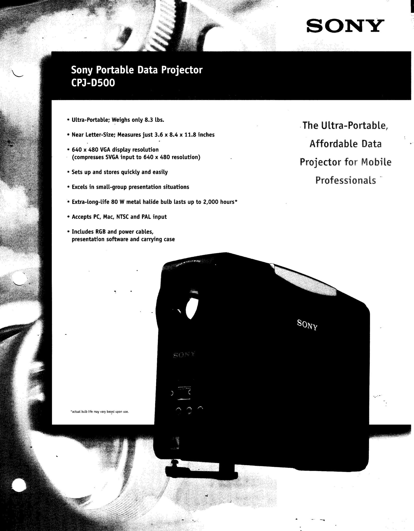 Sony CPJ-D500 Projector User Manual