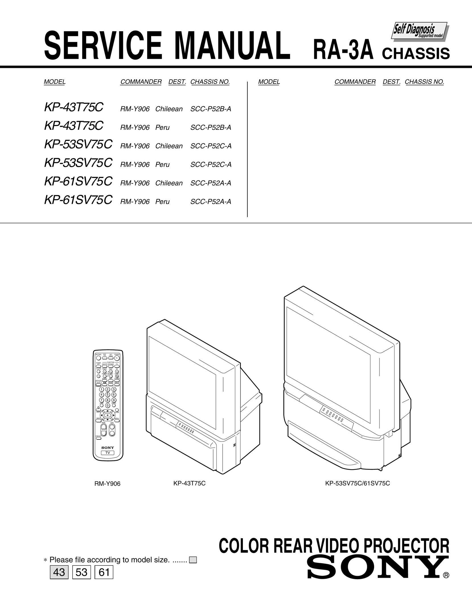 Sony KP-61SV75C Projector User Manual