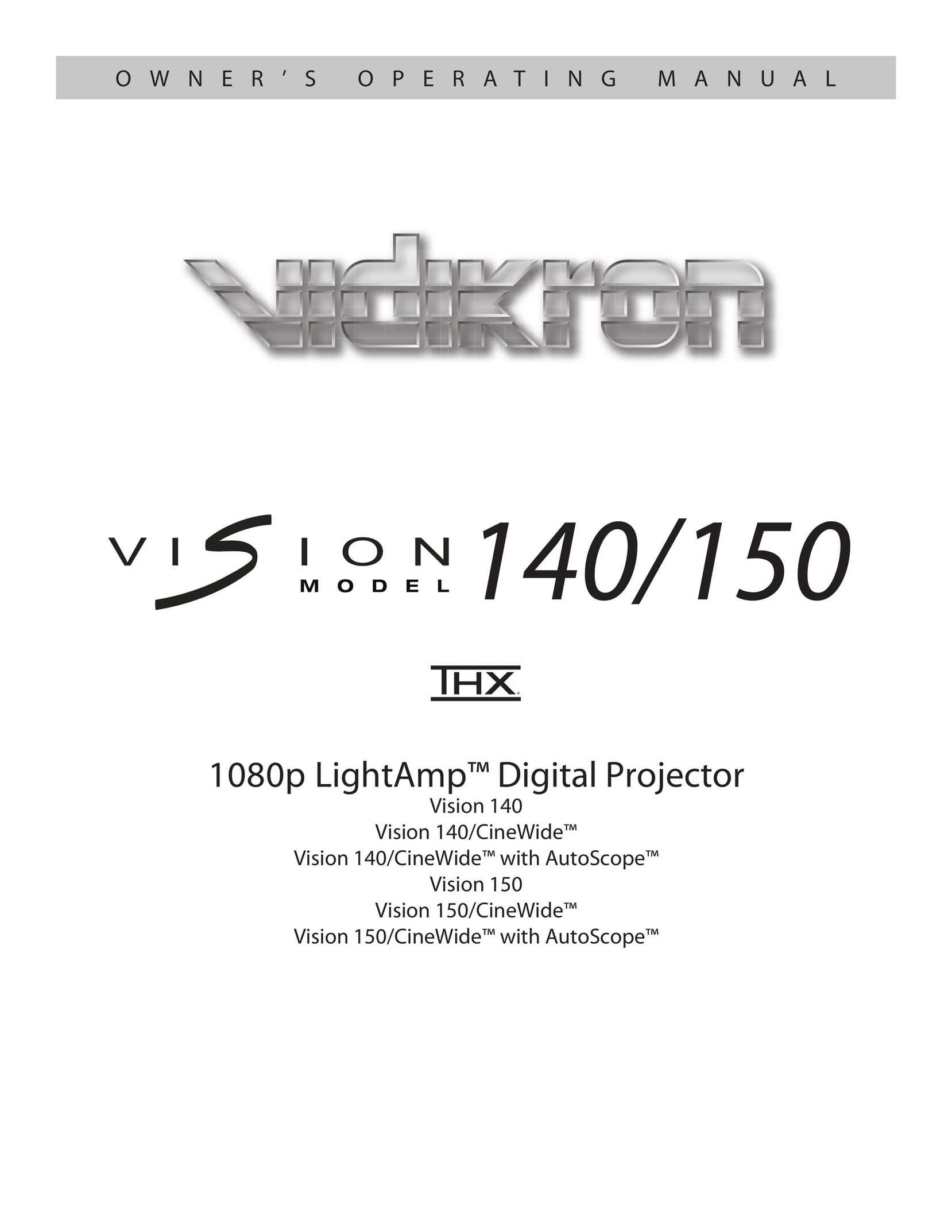 Vidikron 140/150 Projector User Manual