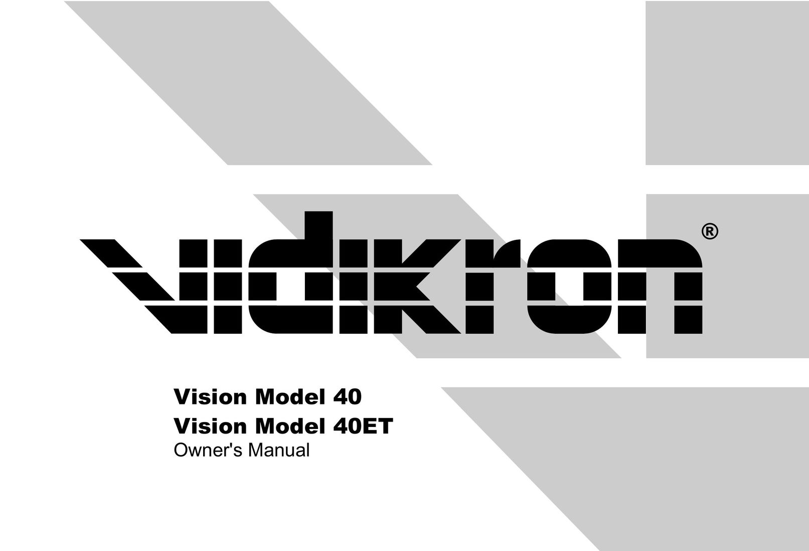 Vidikron 40 40ET Projector User Manual