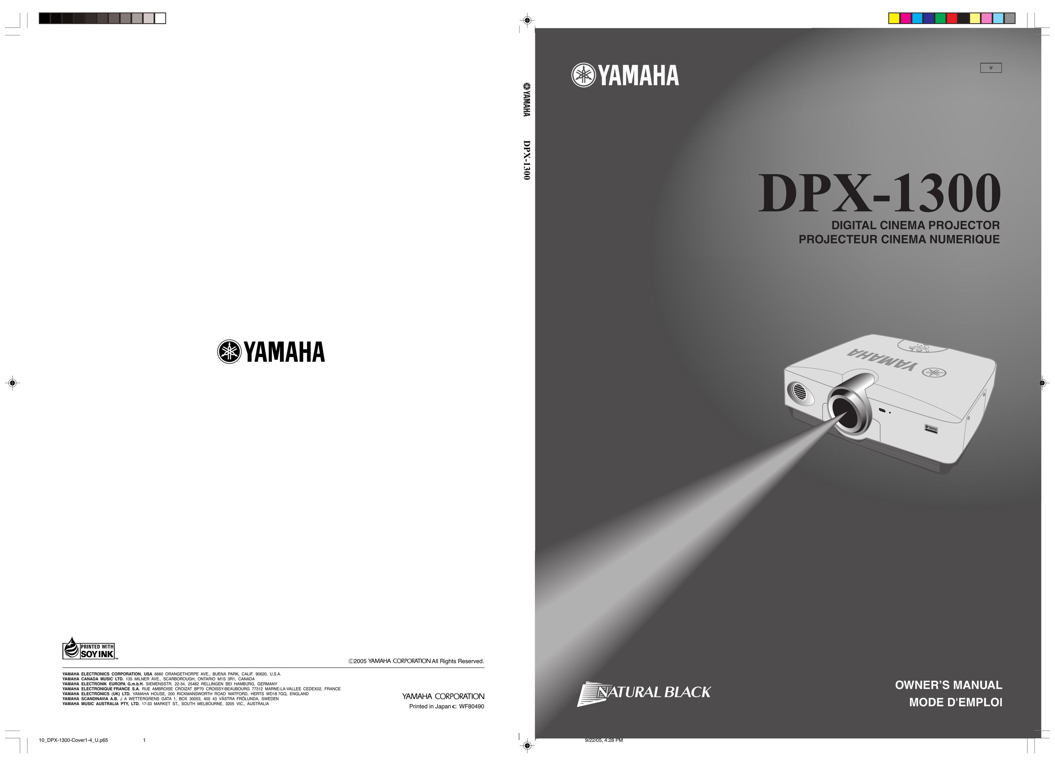 Yamaha DPX-1300 Projector User Manual