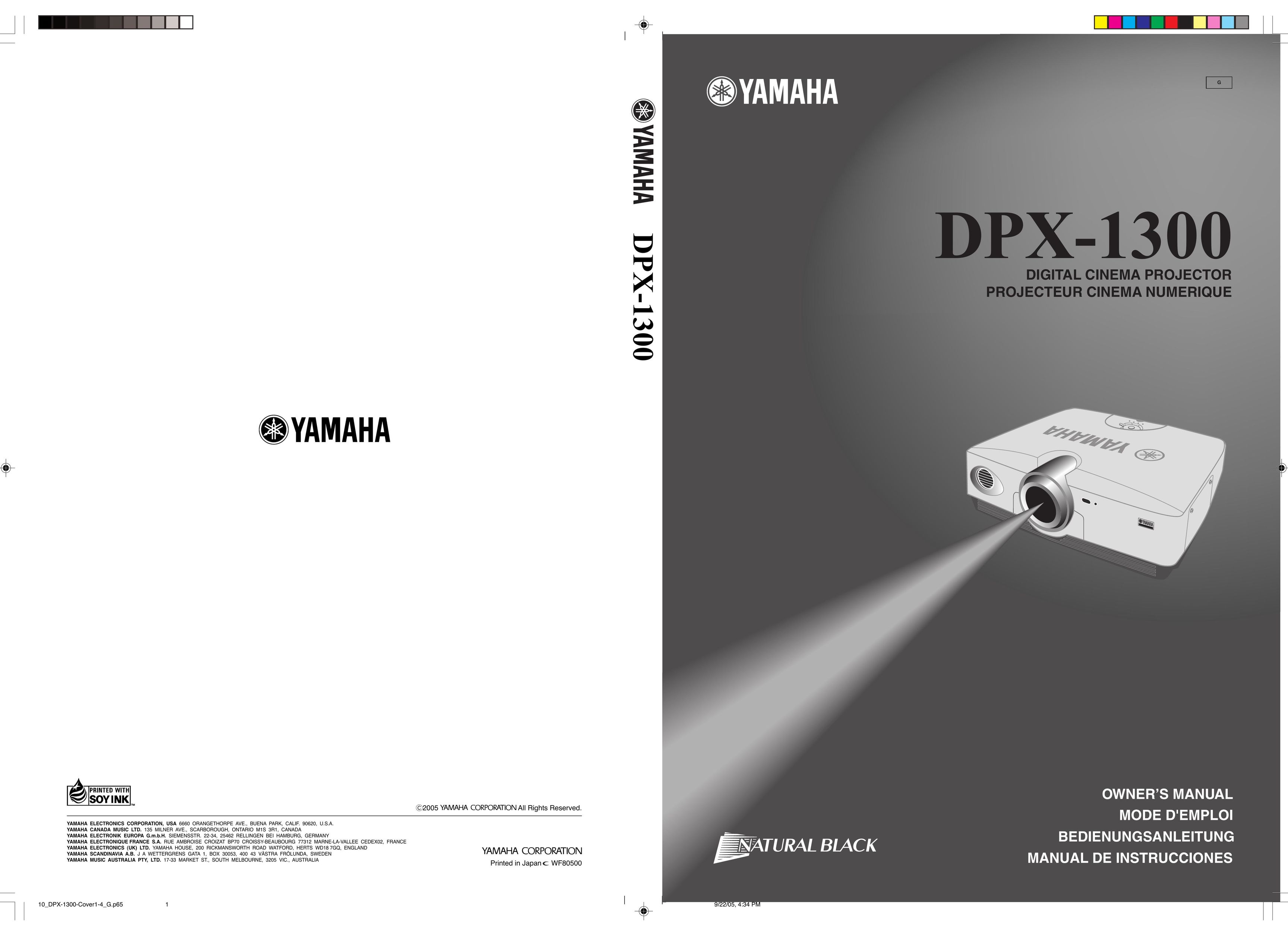 Yamaha DPX-1300 G Projector User Manual